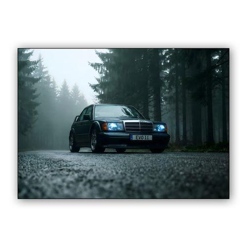 Mercedes 190E Evolution II: Shadow in the Mist wall art poster