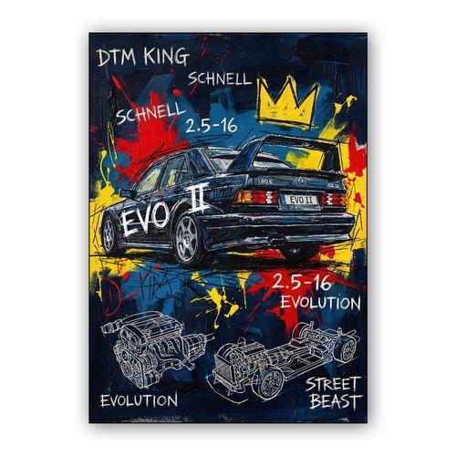 Mercedes 190E Evo II: Neo-Expressionist Street Beast wall art poster