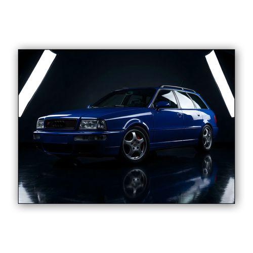 Audi RS2 Avant: Nogaro Blue Studio Portrait wall art poster