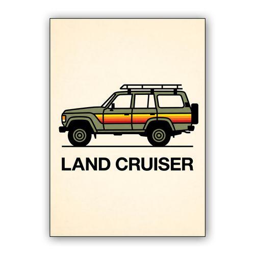 Toyota Land Cruiser 60 Series Retro Illustration wall art poster