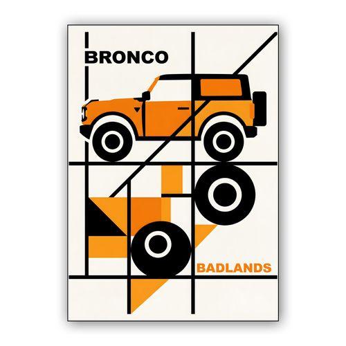 Ford Bronco Badlands Bauhaus Graphic Art wall art poster