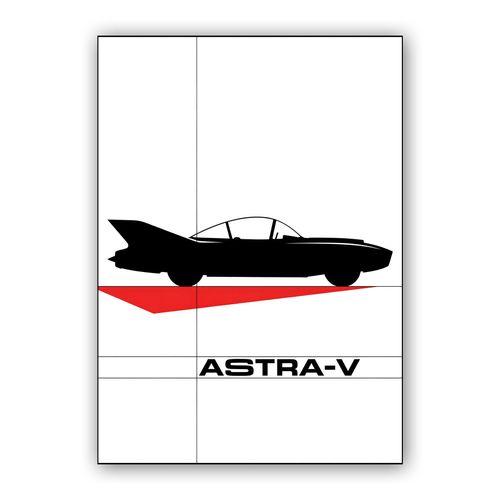Astra-V: Retro-Futuristic Concept Silhouette wall art poster