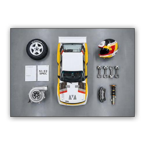 Audi Sport Quattro S1 E2: Knolling Components wall art poster