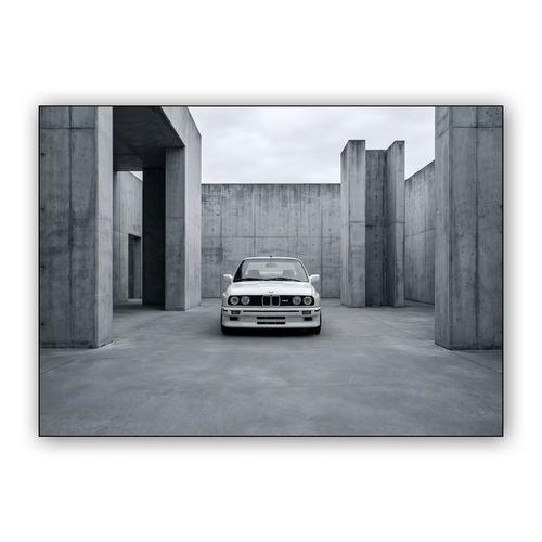 BMW E30 M3: Brutalist Frontal Study wall art poster