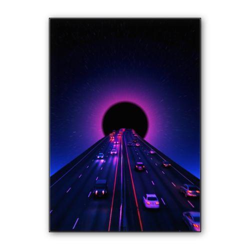 Space highway wall art poster