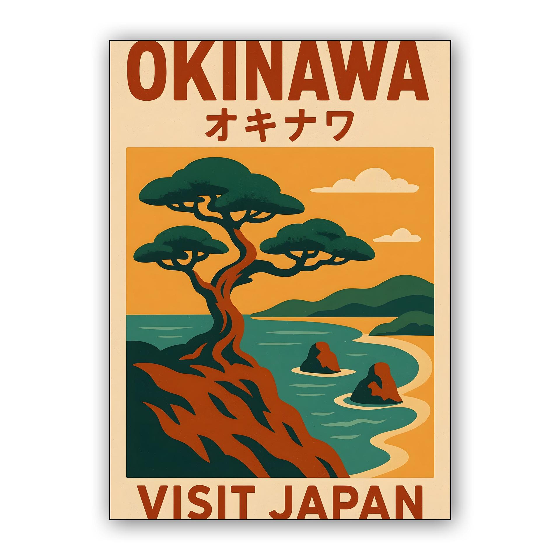 Okinawa Japan Vintage Travel Poster