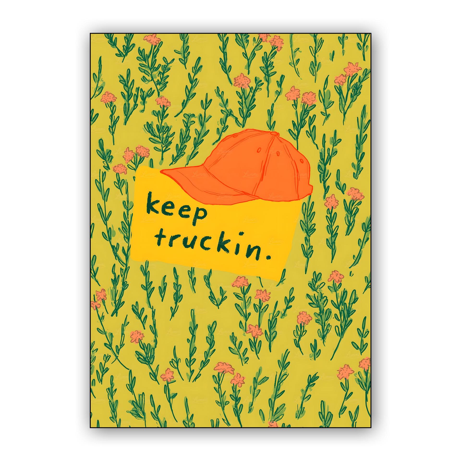 Keep Truckin Cap Illustration