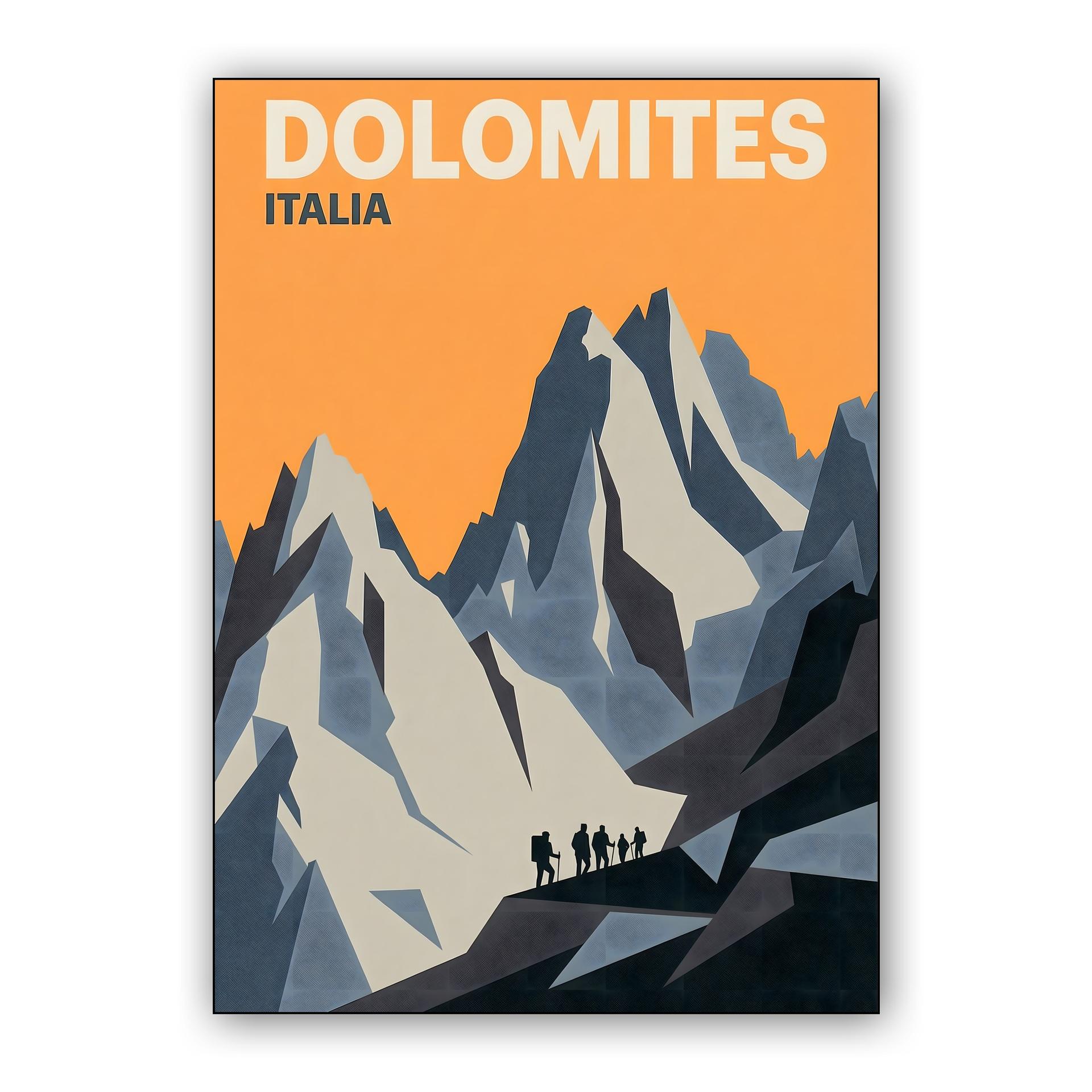 Dolomites Italia Vintage Travel Poster