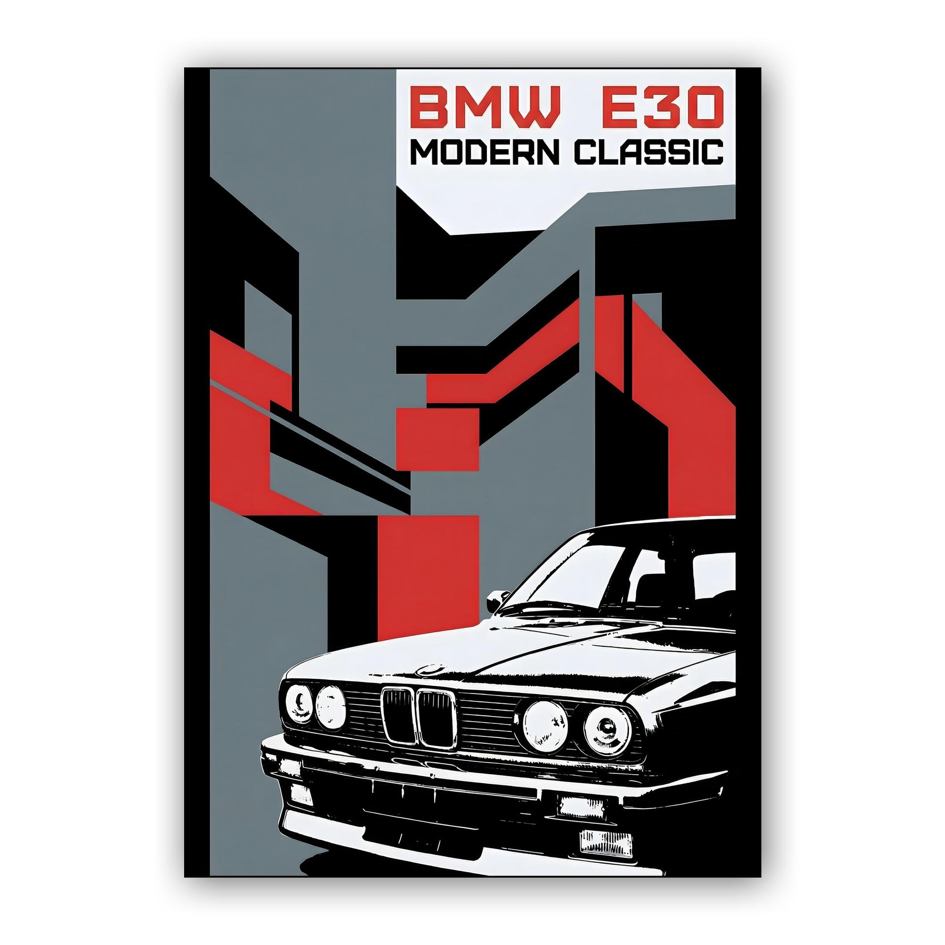 BMW E30 Modern Classic Geometric Poster
