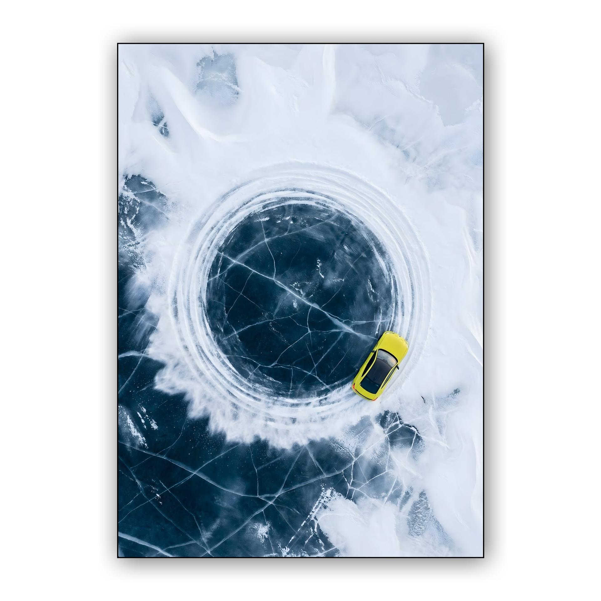 BMW M4 Aerial Ice Drift Photography