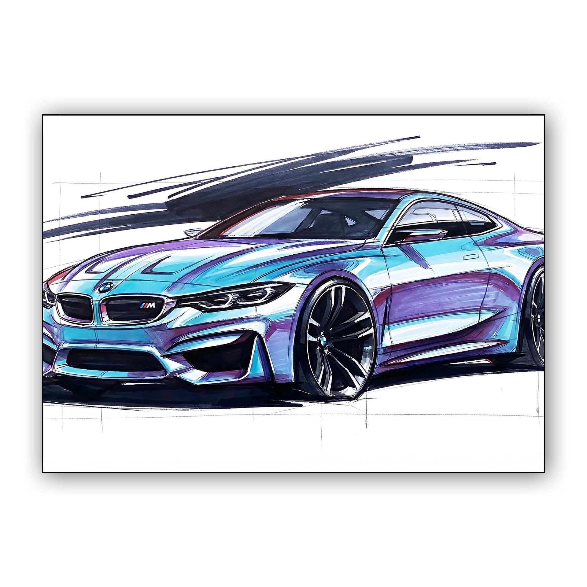 BMW M4 Holographic Marker Sketch