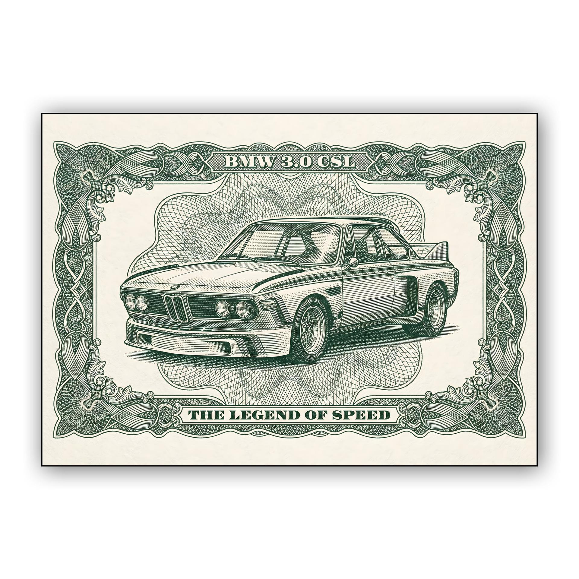 BMW 3.0 CSL Banknote Engraving