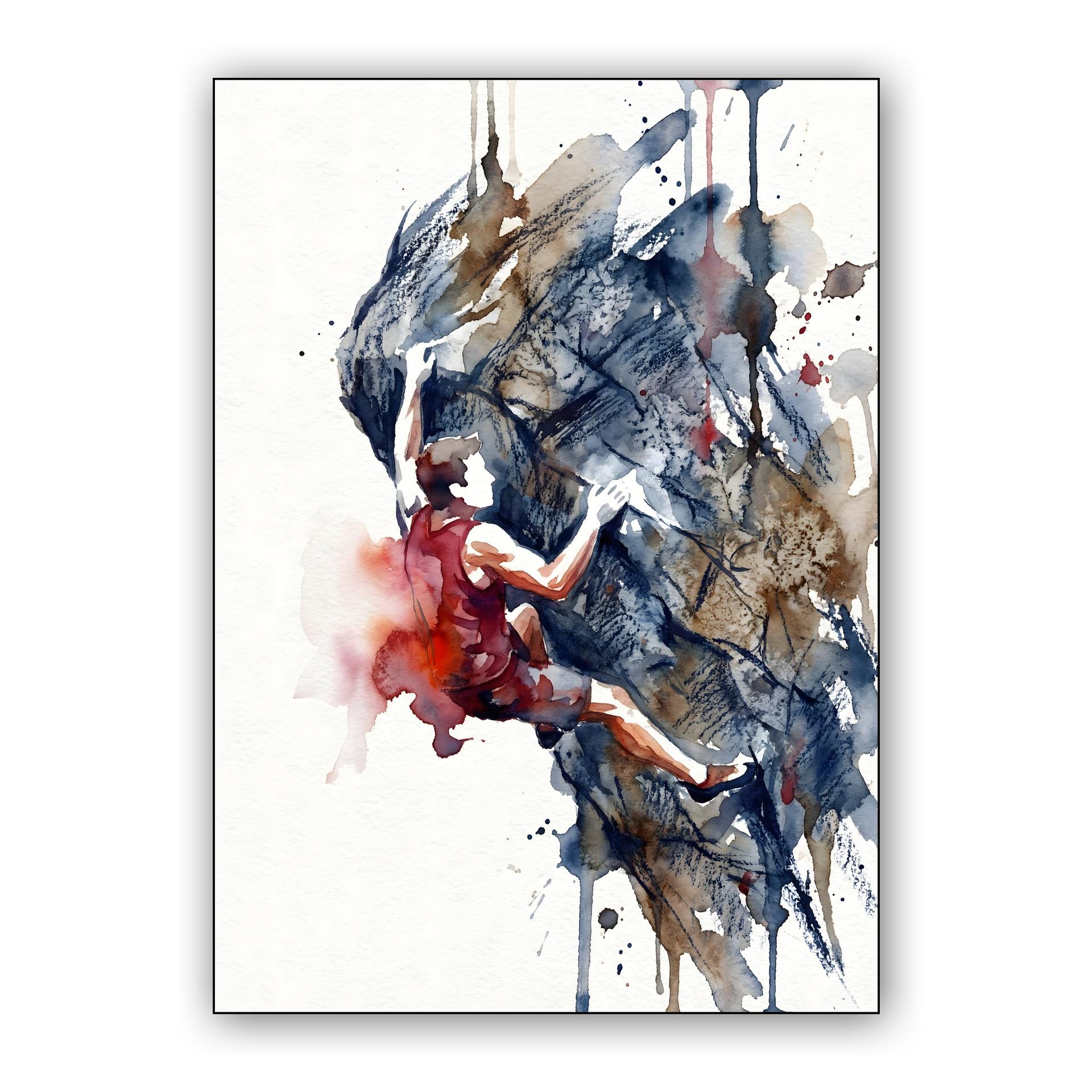 Vertical Flow: Expressive Watercolor Climber