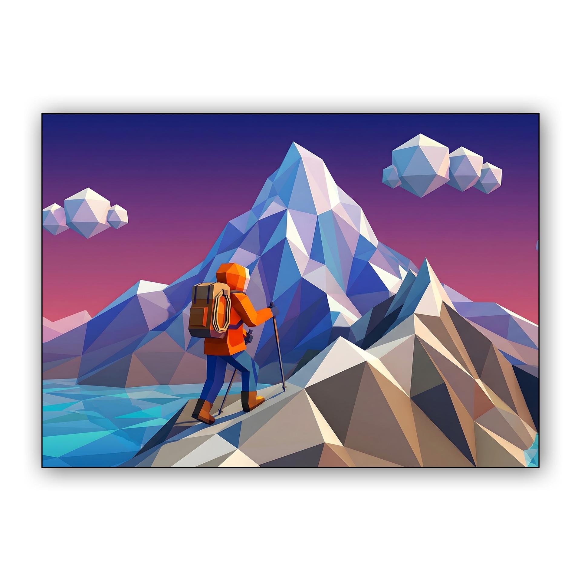 Low Poly Summit: A Geometric Mountain Journey