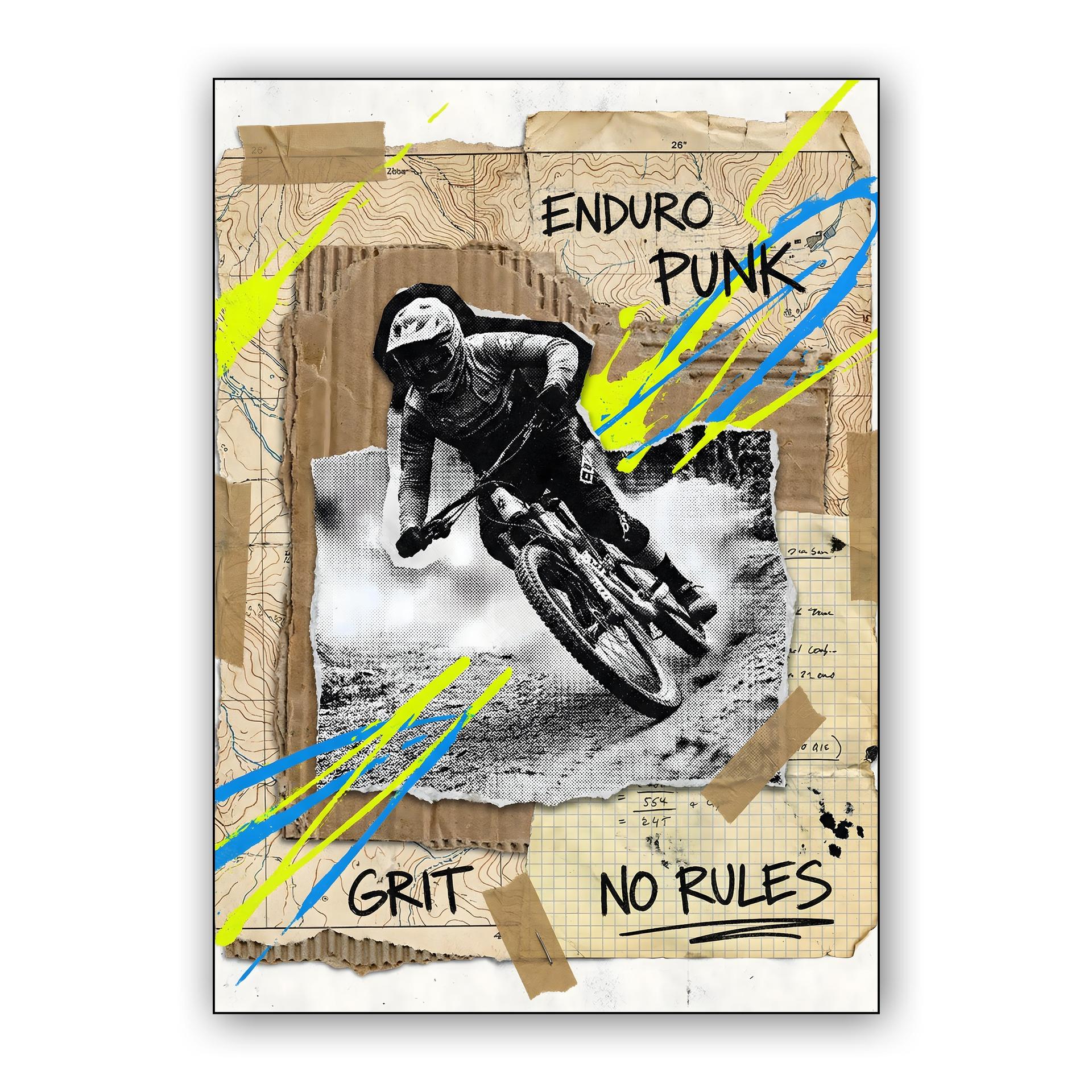 Enduro Punk: Grit and No Rules Mountain Biking Collage