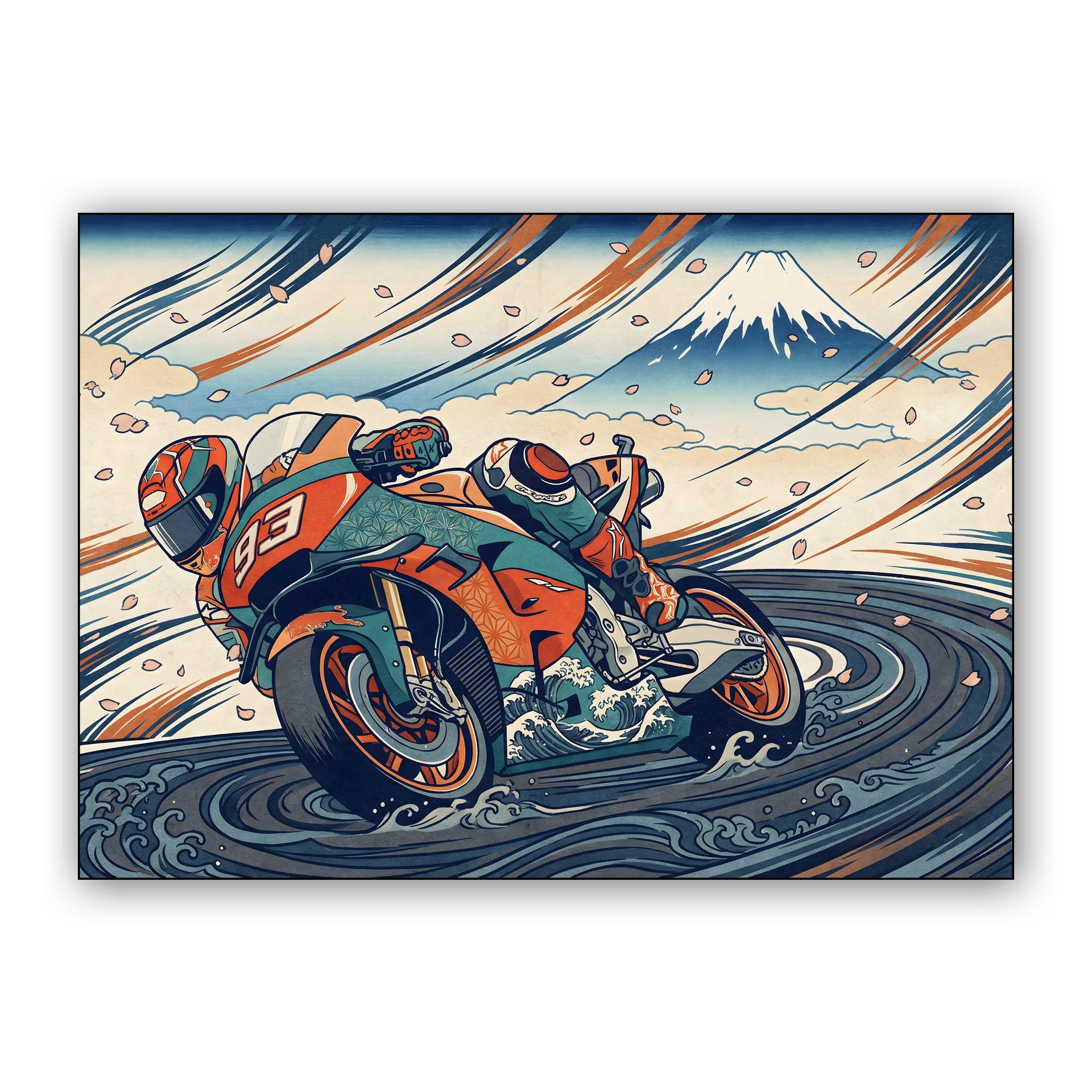 Zenith Speed: Mount Fuji MotoGP Ukiyo-e Art