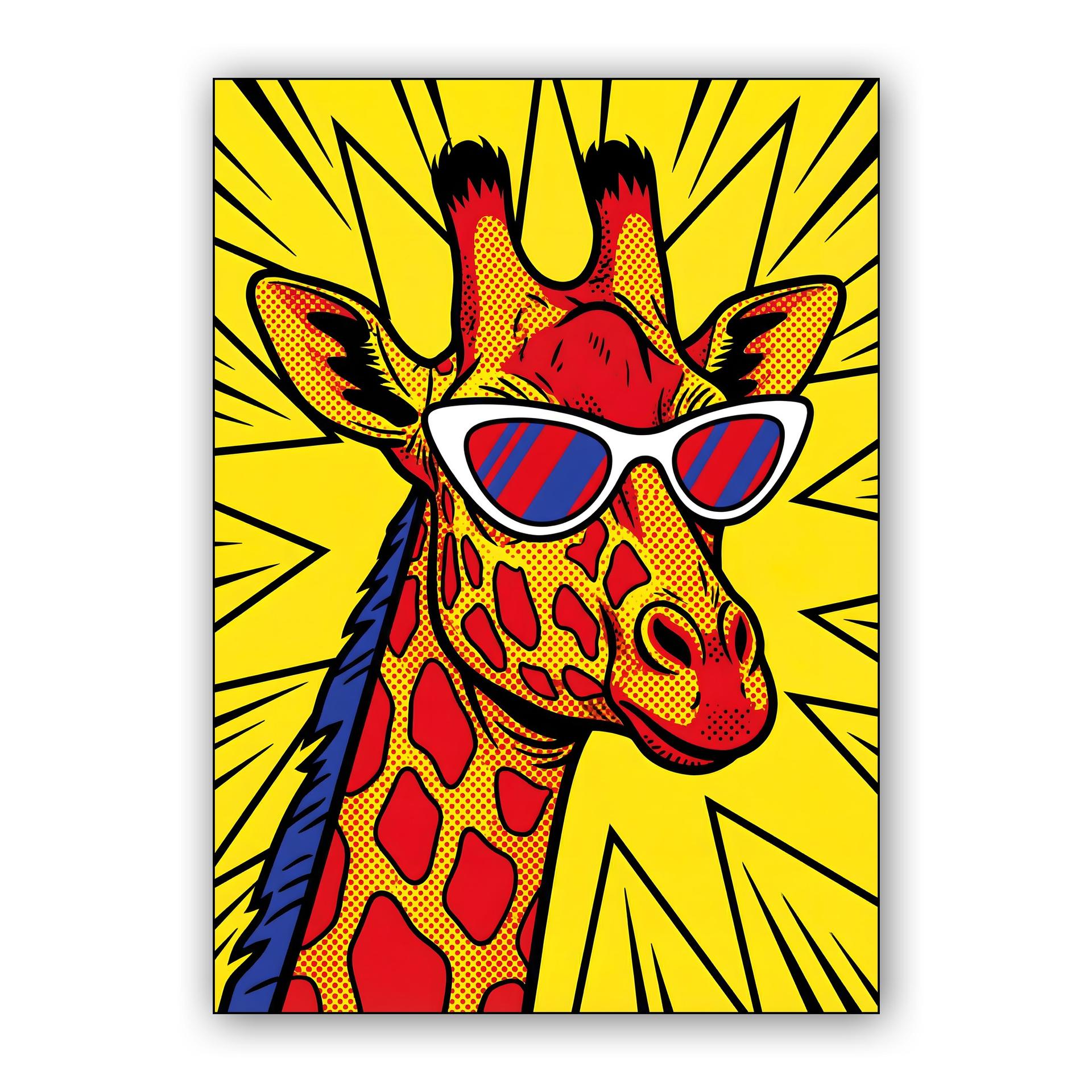 Retro Sunglasses Giraffe Pop Art