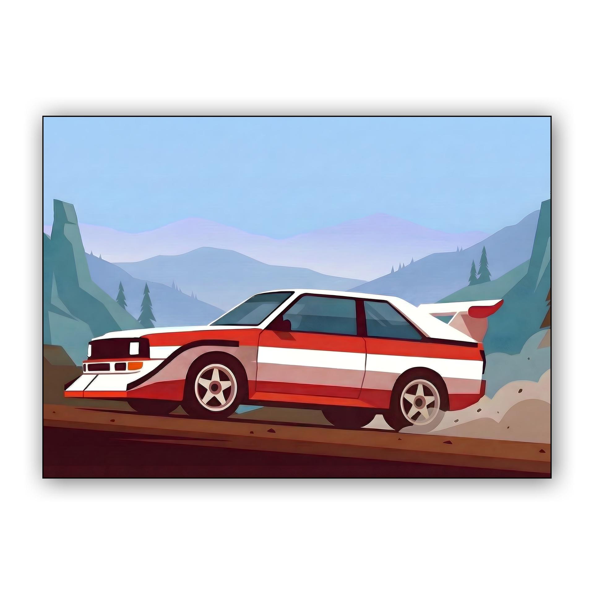 Audi Sport Quattro S1 Alpine Rally Illustration