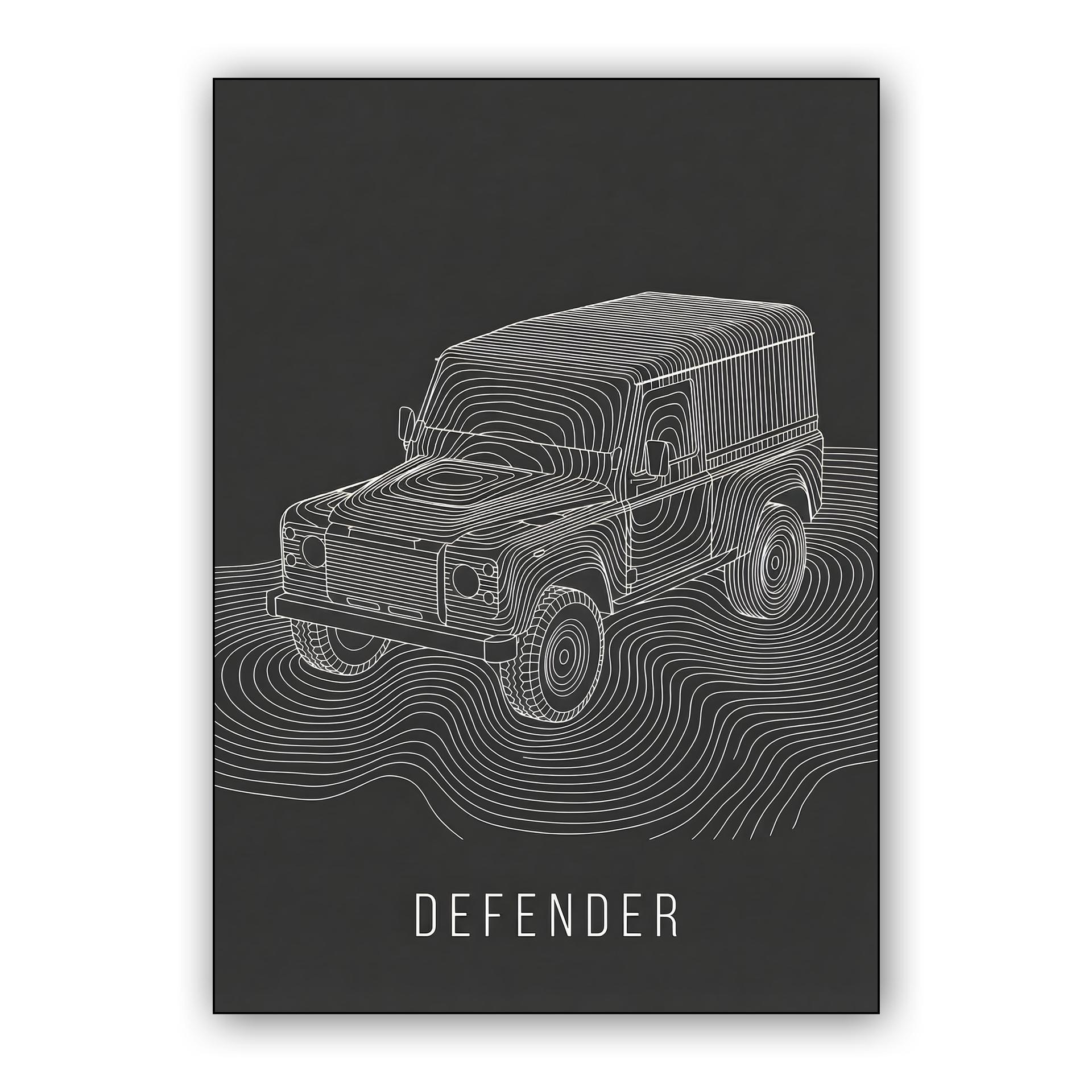 Defender Topographic Line Art