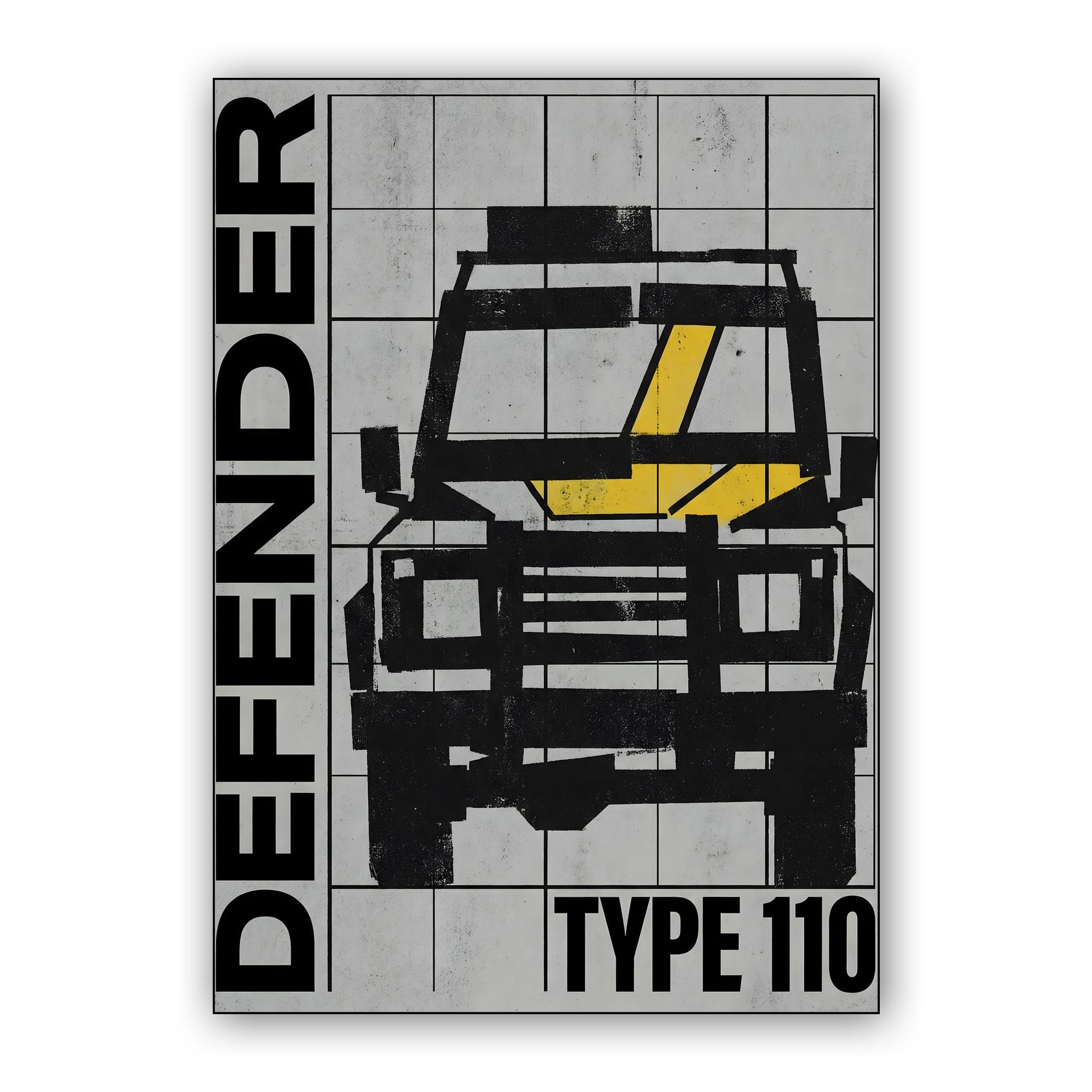 Defender 110 Industrial Stencil Poster