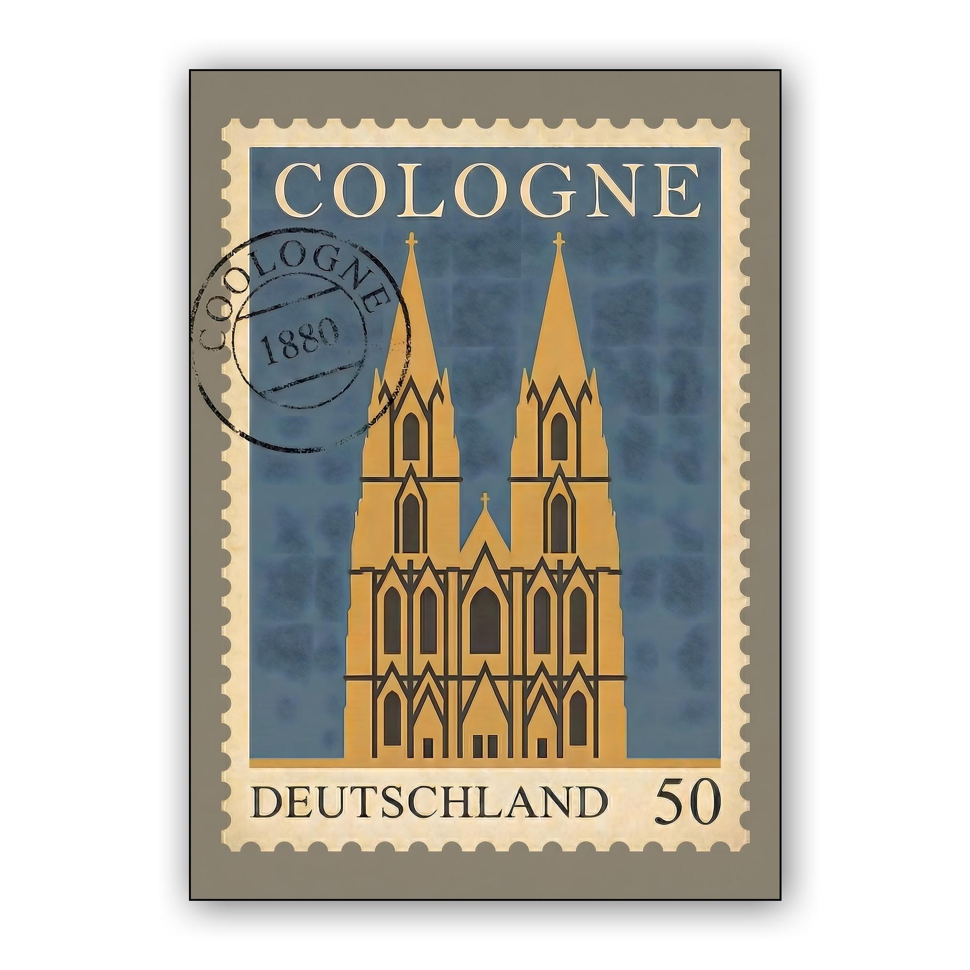 Vintage Cologne Cathedral Postage Stamp