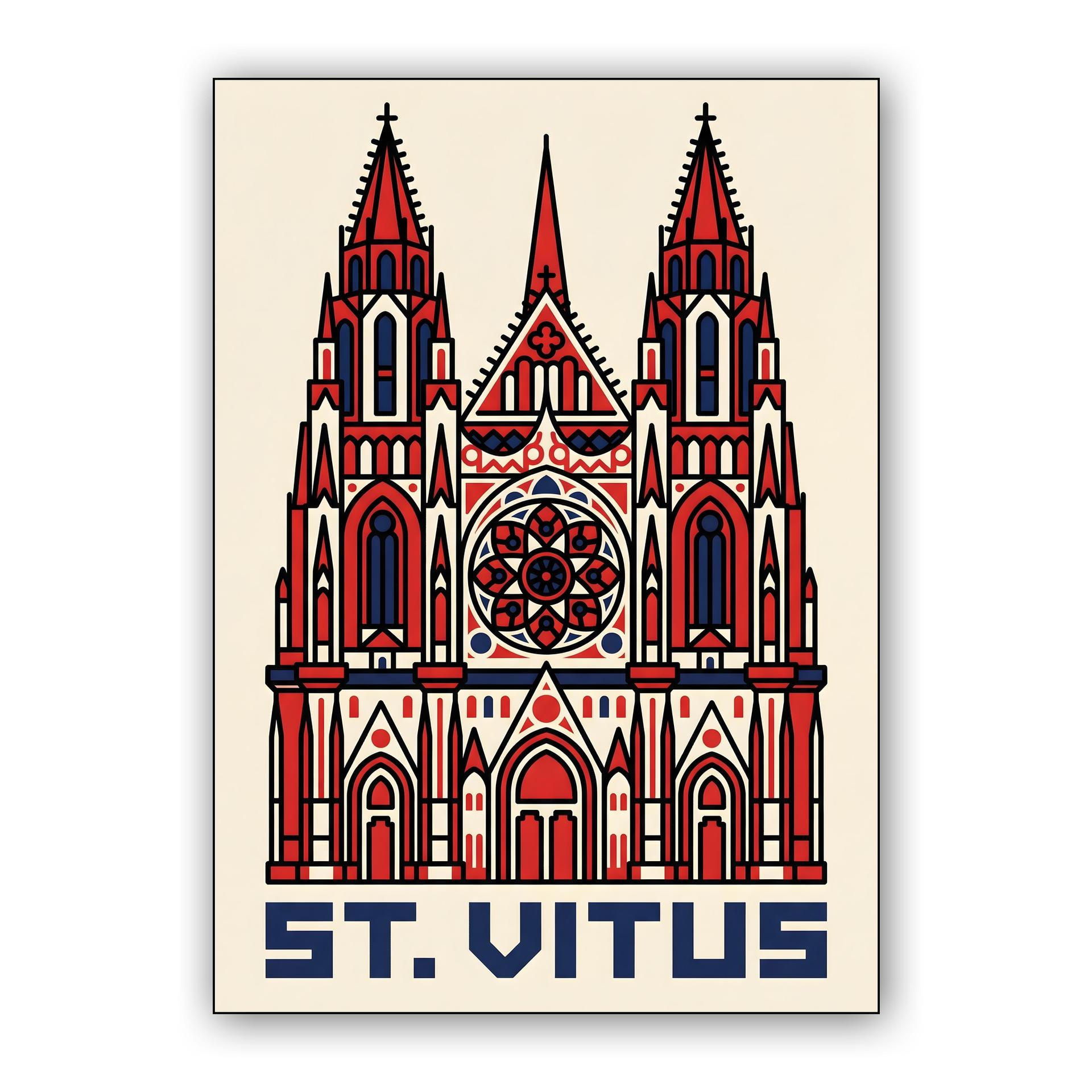 St. Vitus Cathedral Modern Graphic Poster