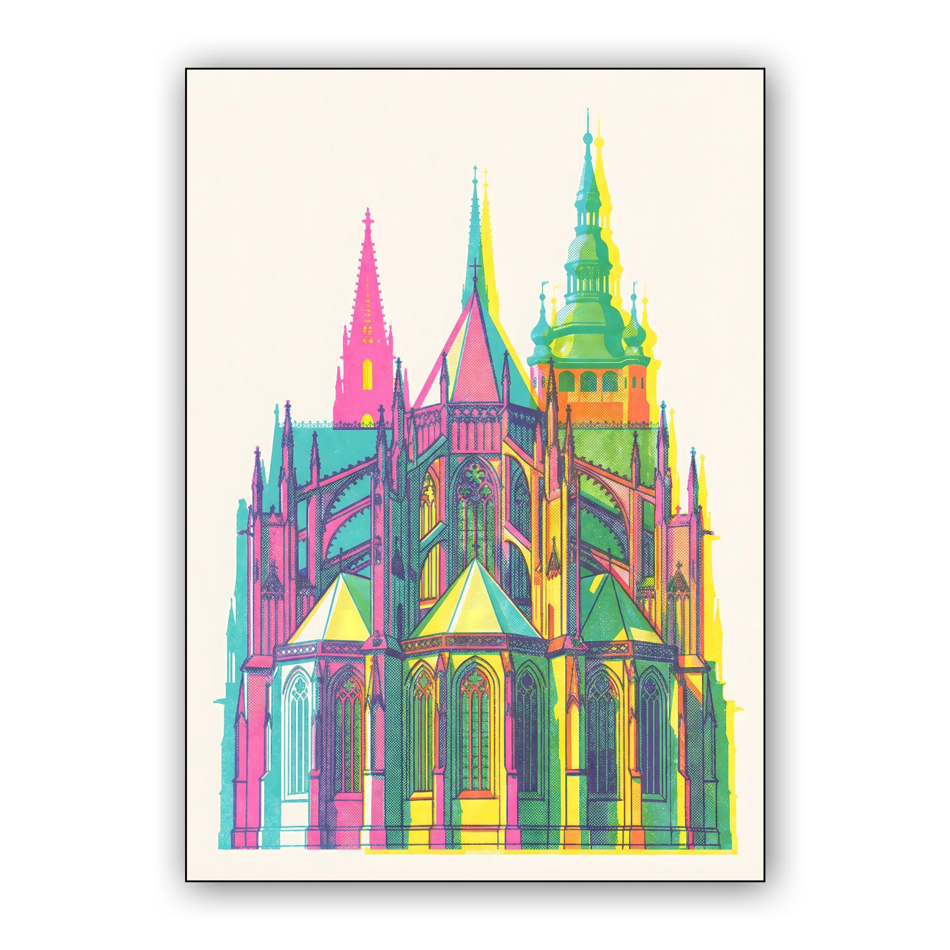 St. Vitus Cathedral Halftone Pop Art