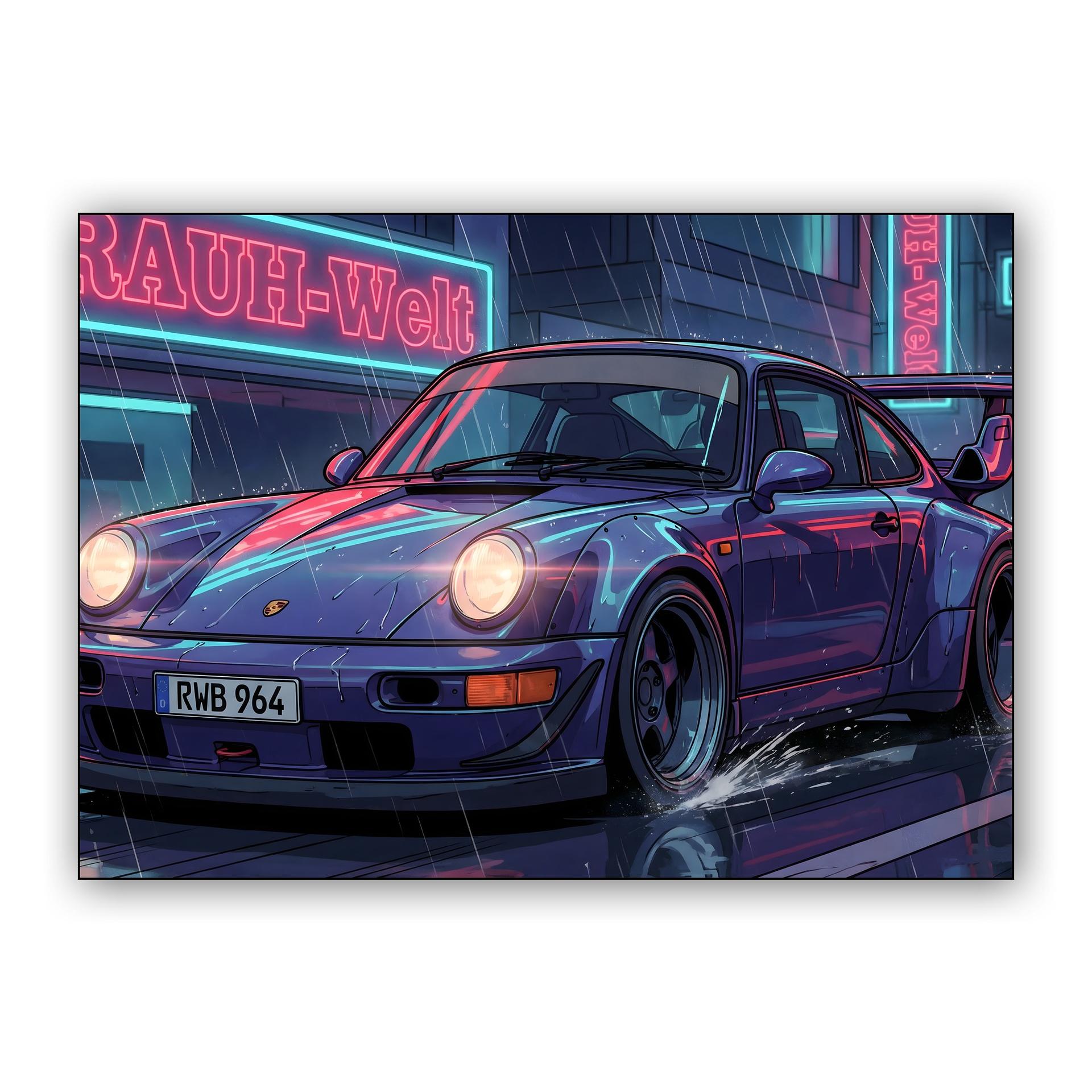 Midnight Rain: RWB 964 Neon Spirit