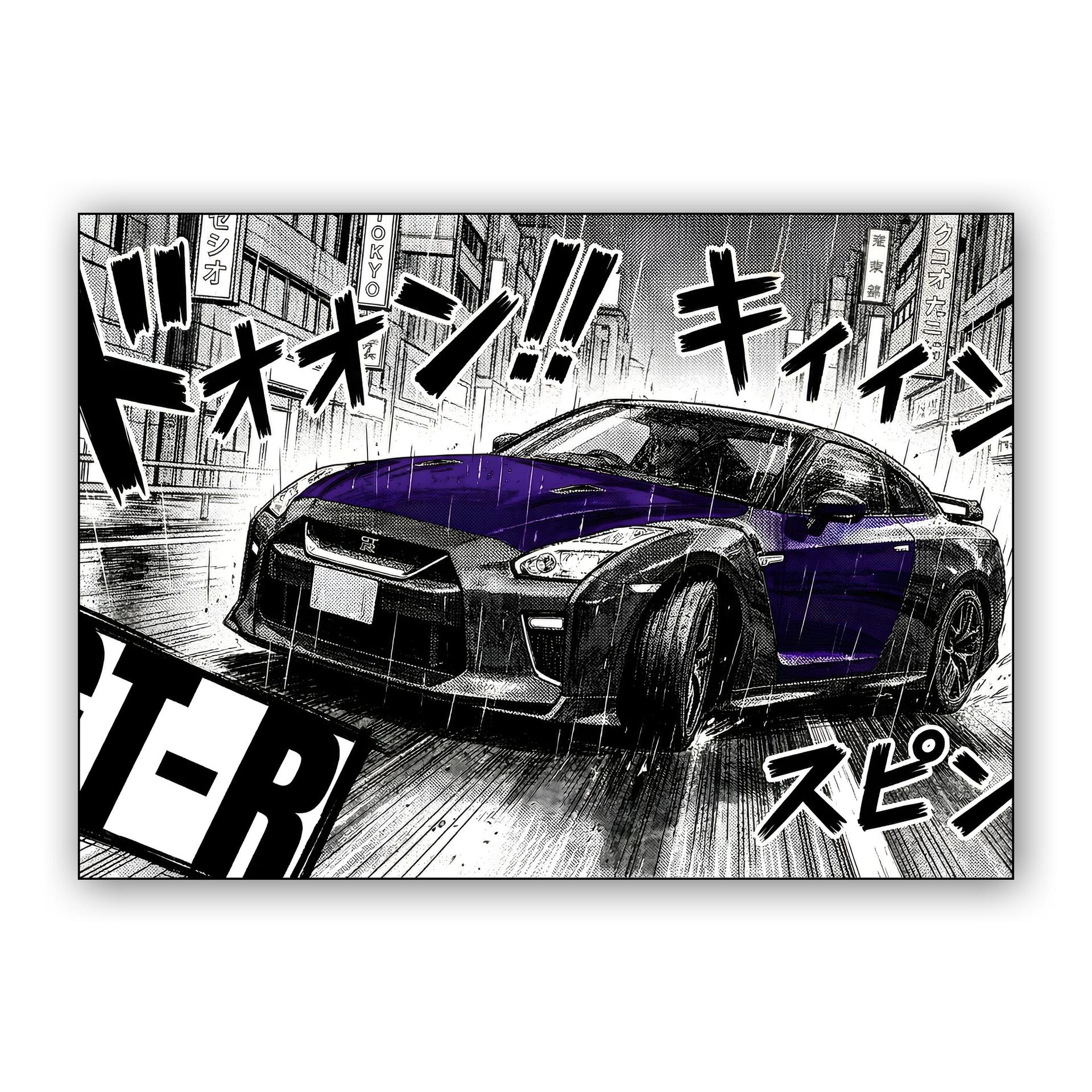 Nissan GT-R Tokyo Rain Manga Drift
