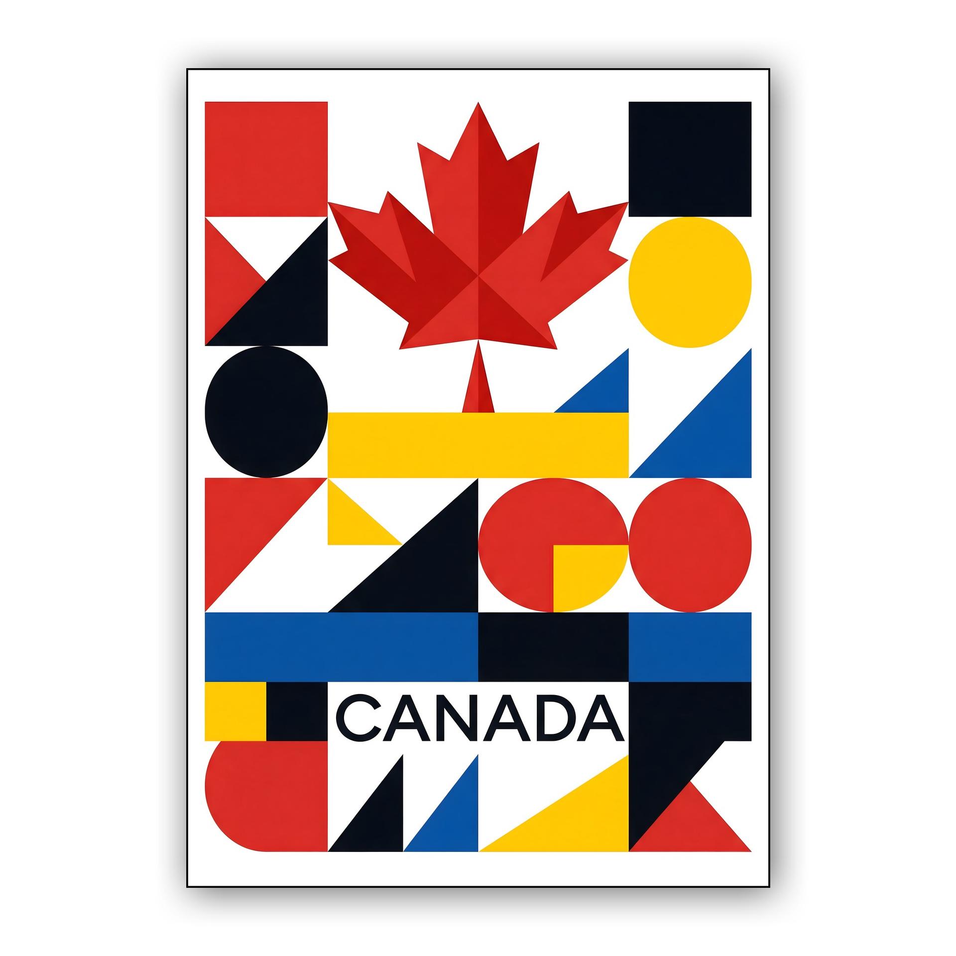 Canada Modernist Geometric Abstract Poster