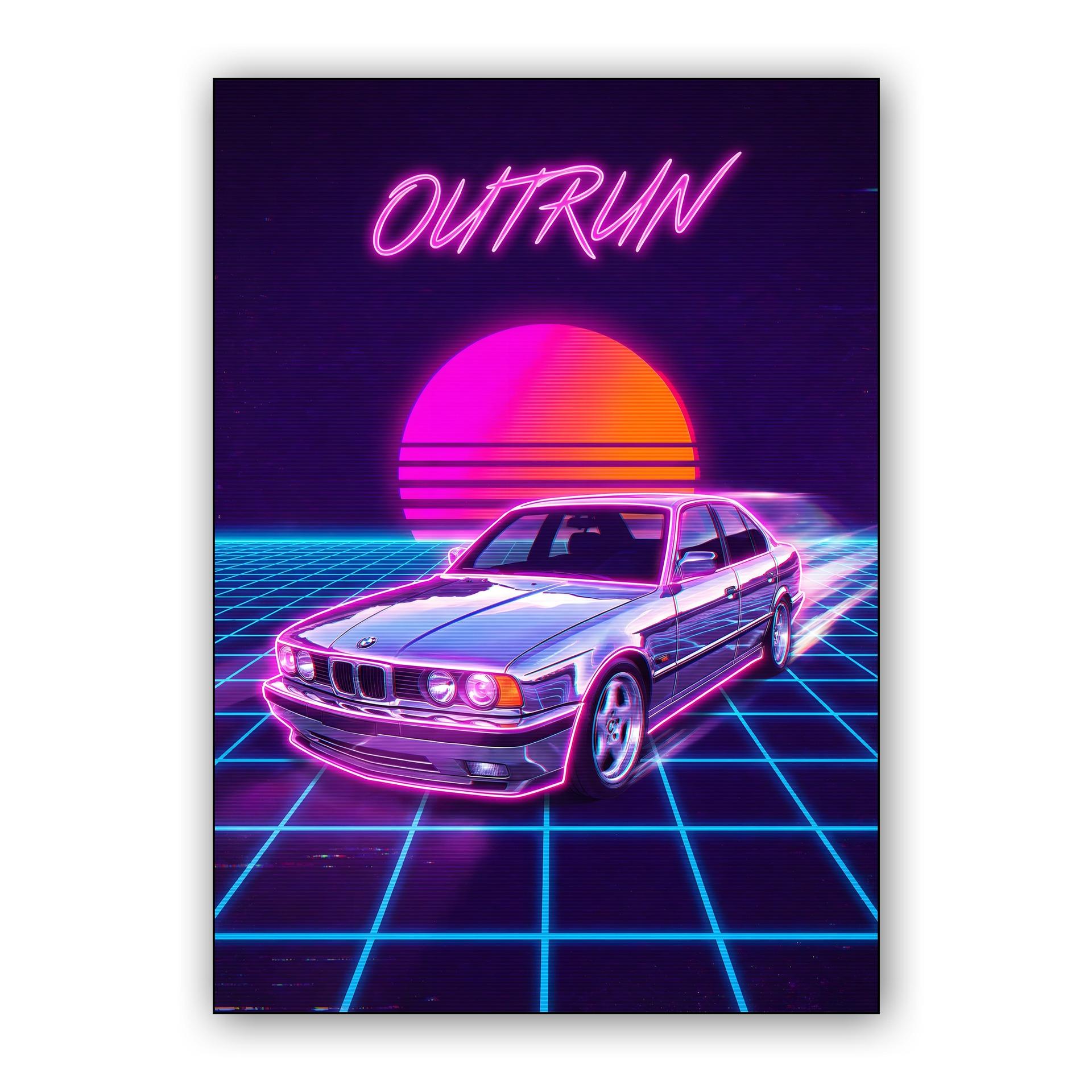 BMW E34 Outrun Neon Speed