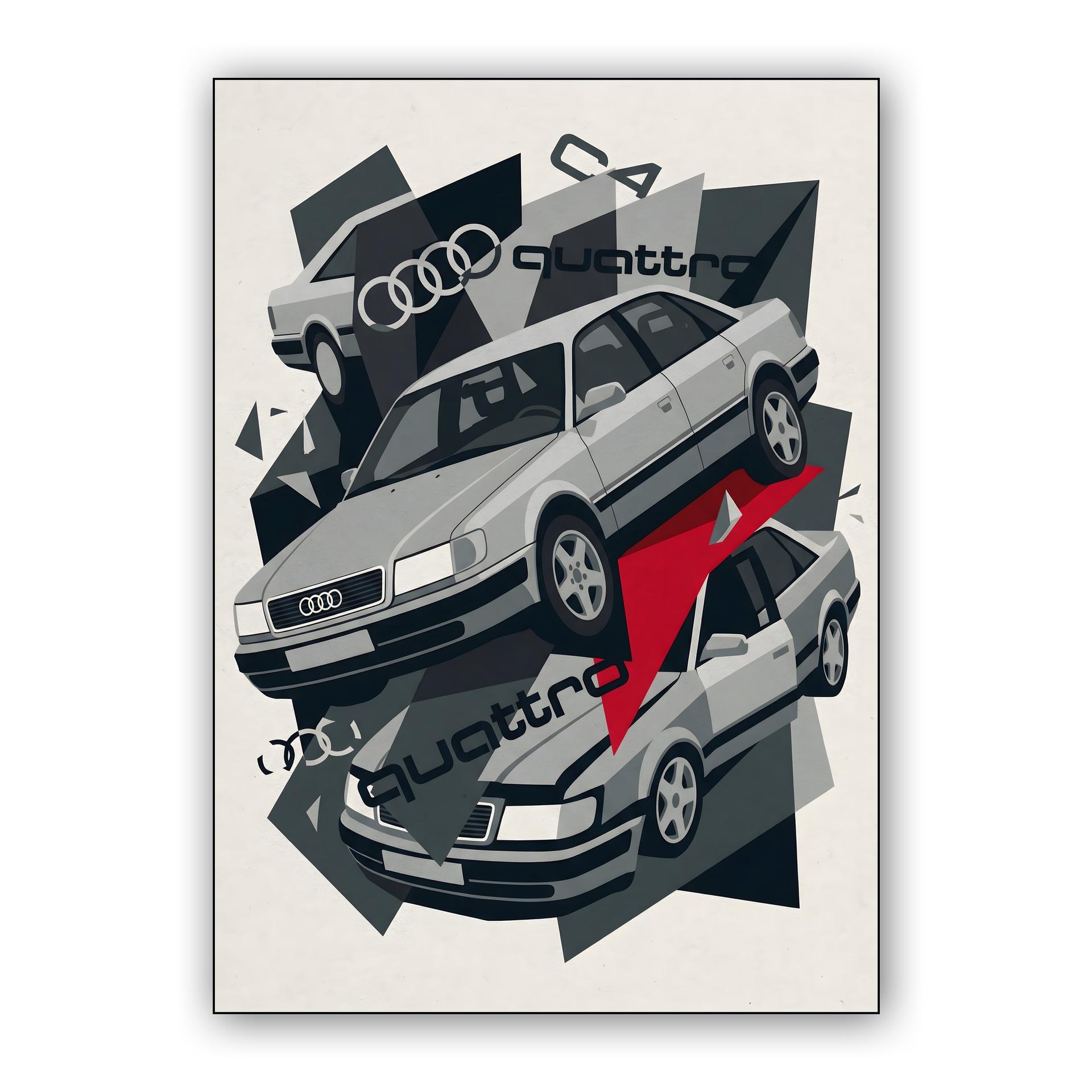 Audi 100 C4 Quattro: Geometric Shard Collage