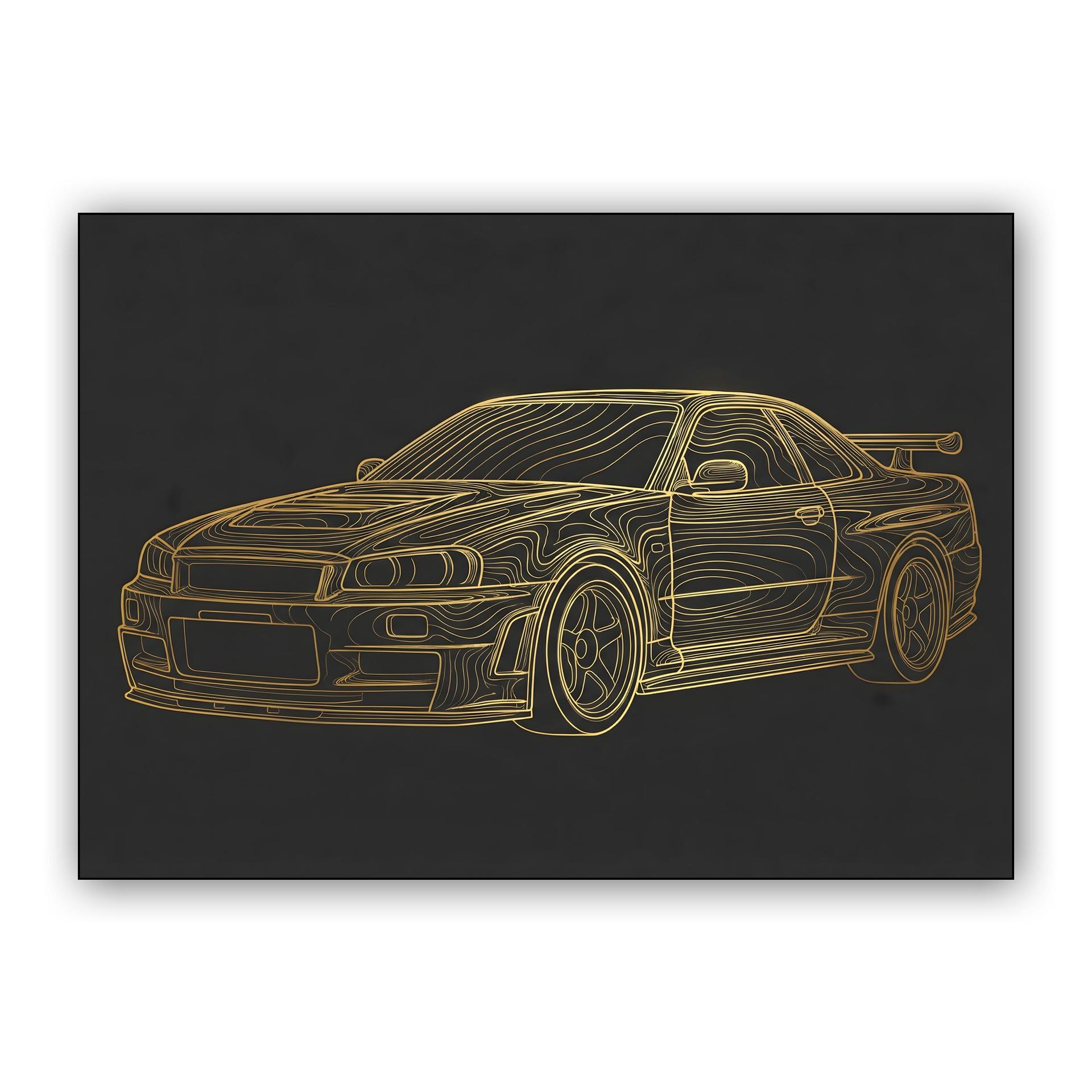 Gold Topography: Nissan Skyline GT-R R34