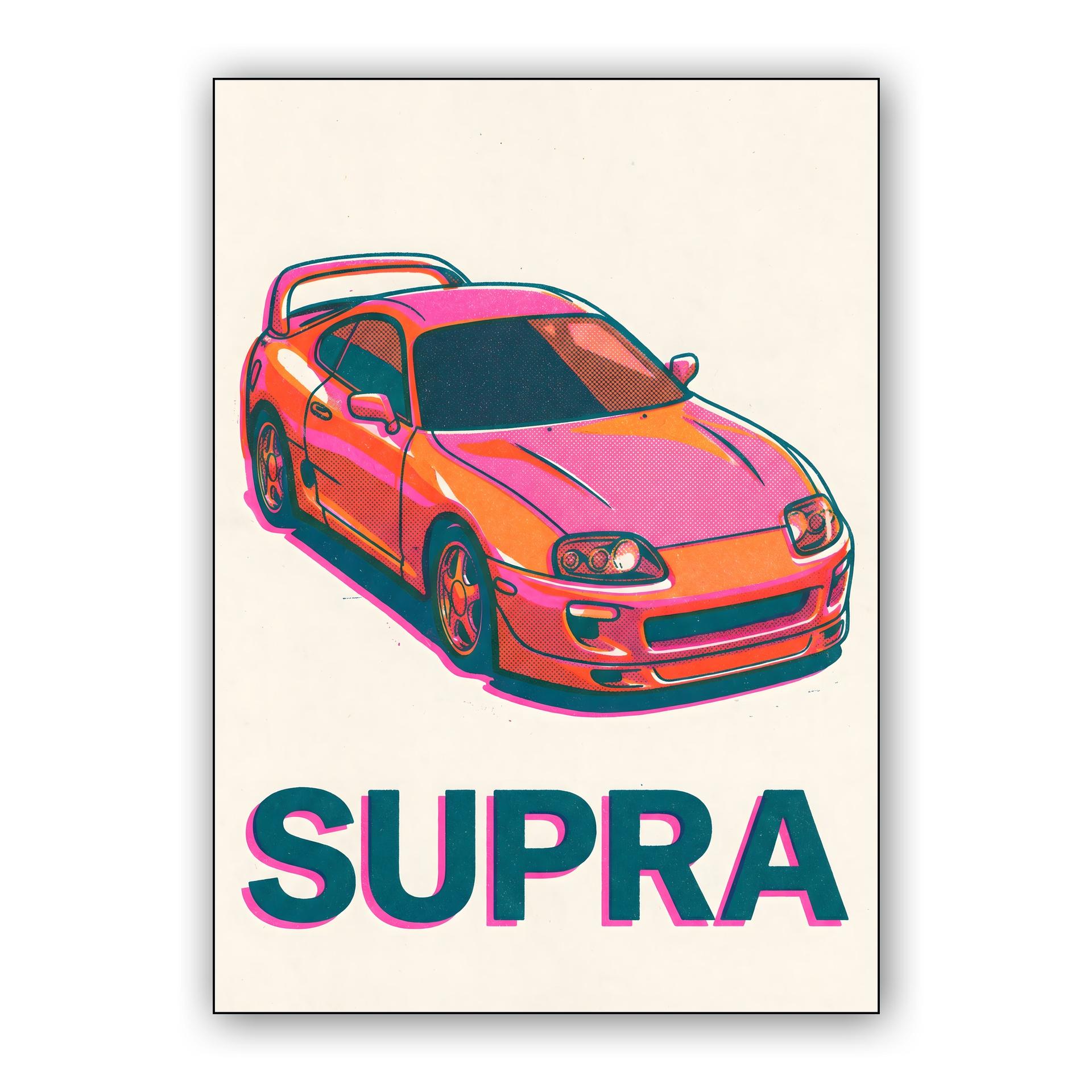 Vibrant Halftone Toyota Supra A80