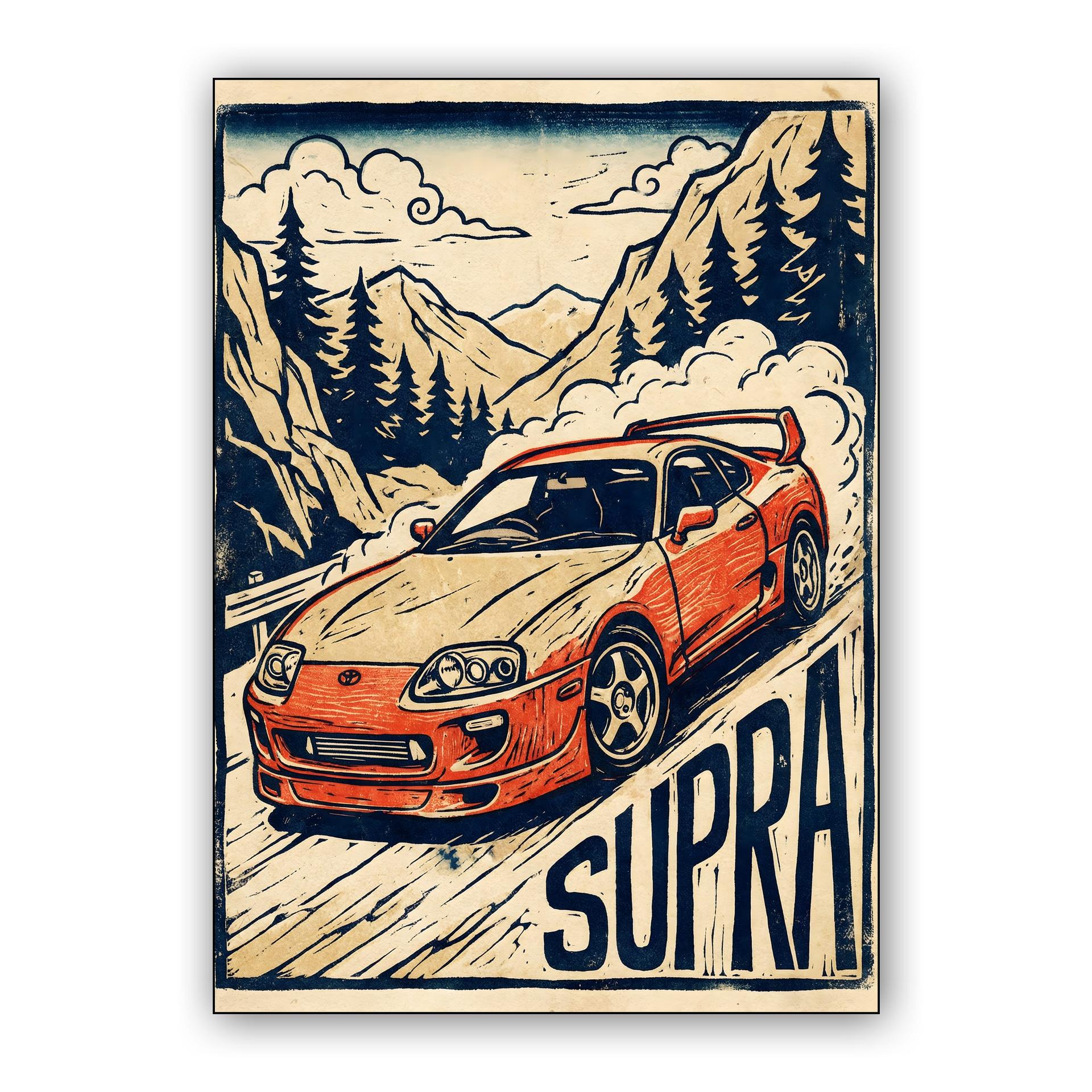 Woodcut Mountain Drift: Toyota Supra A80