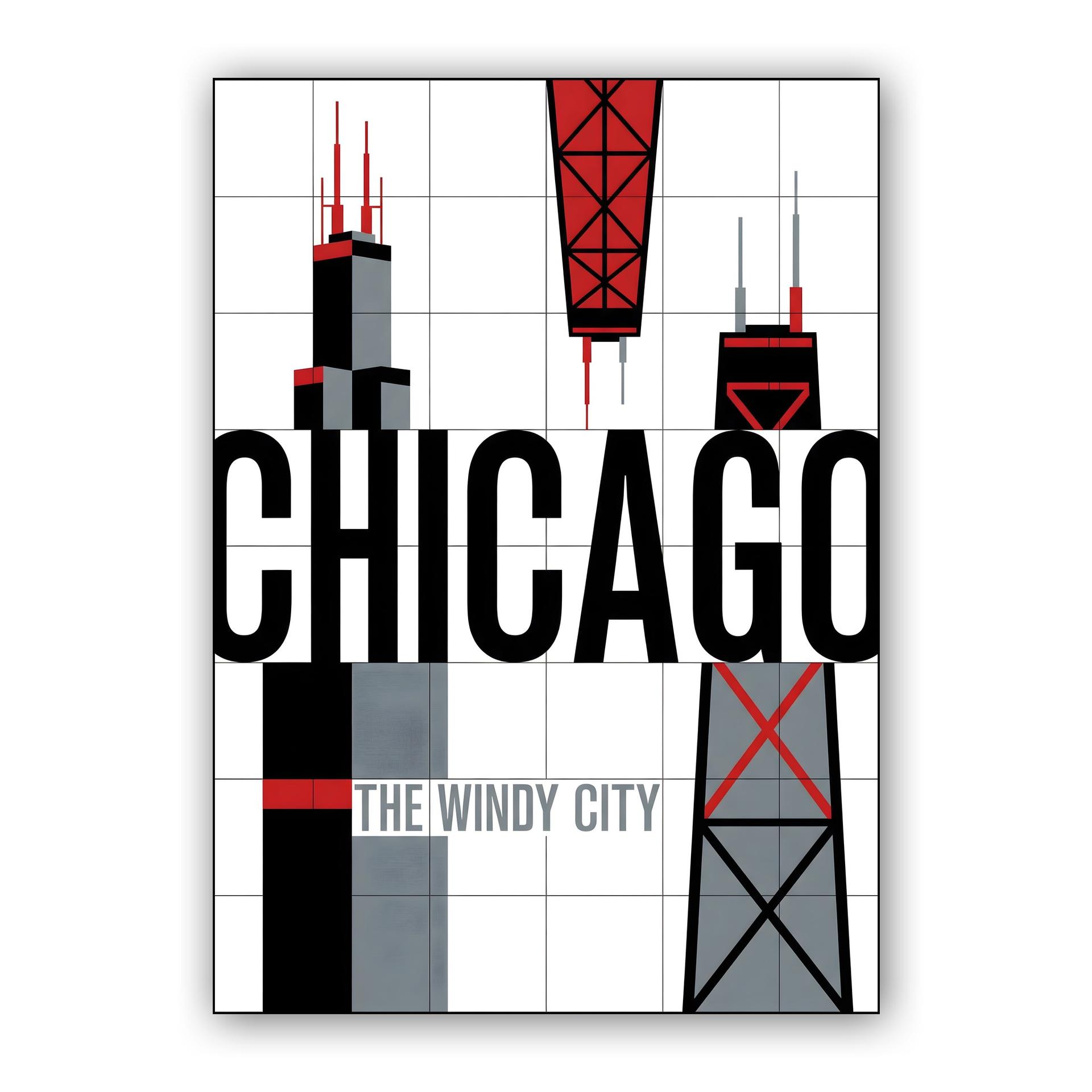 The Windy City: Chicago Minimalist Skyline Poster