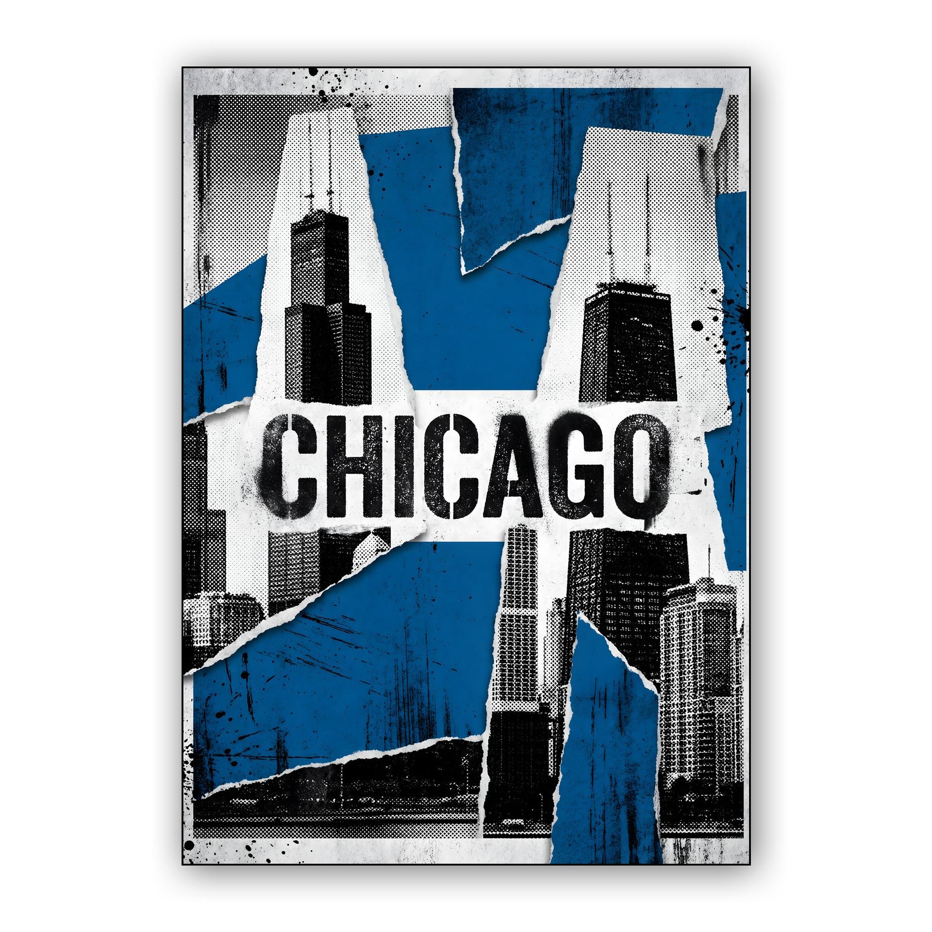 Chicago Torn Paper Skyline Collage