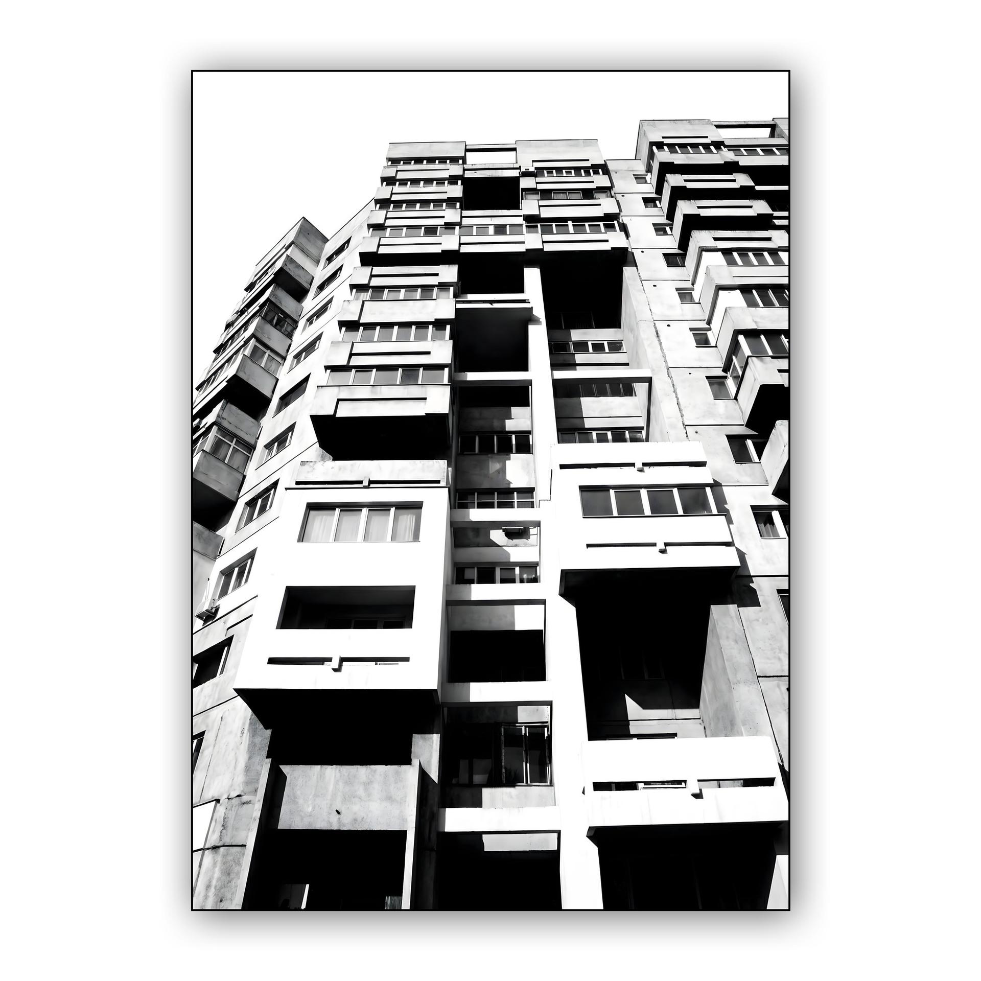 Brutalist Monolith: Bucharest Urban Geometry