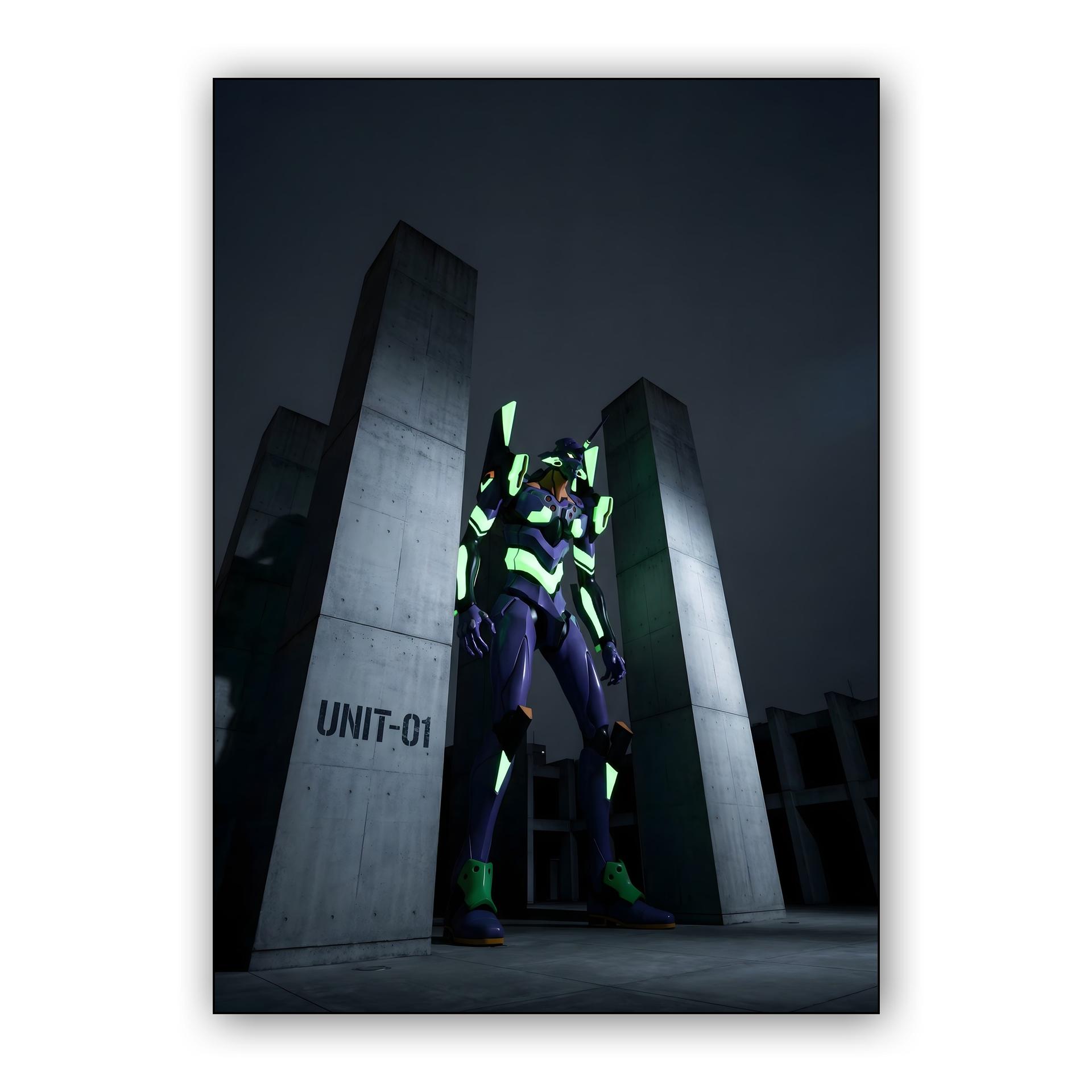 EVA Unit-01: Brutalist Hangar Guardian