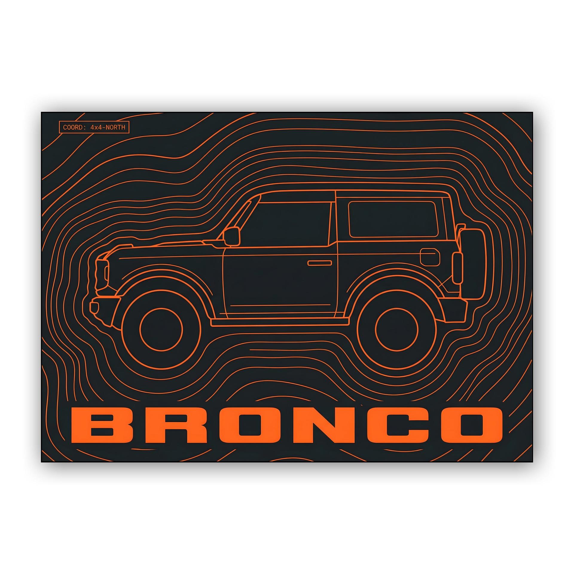 Ford Bronco Topographic Contour Art