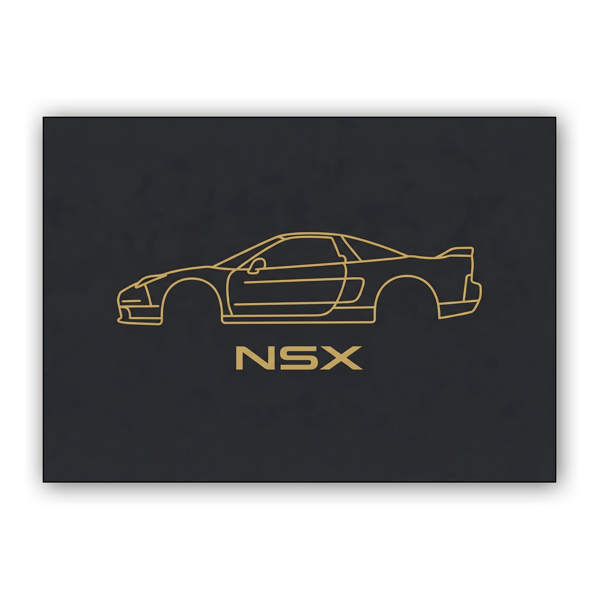 Honda NSX Golden Silhouette Line Art