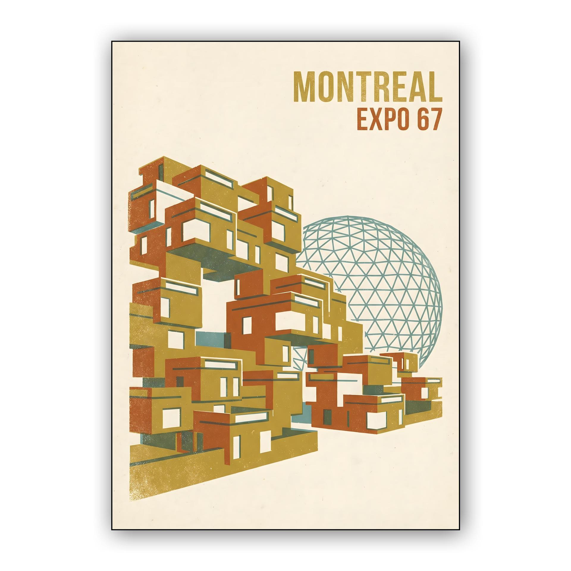 Montreal Expo 67: Habitat & Biosphere Retro Poster