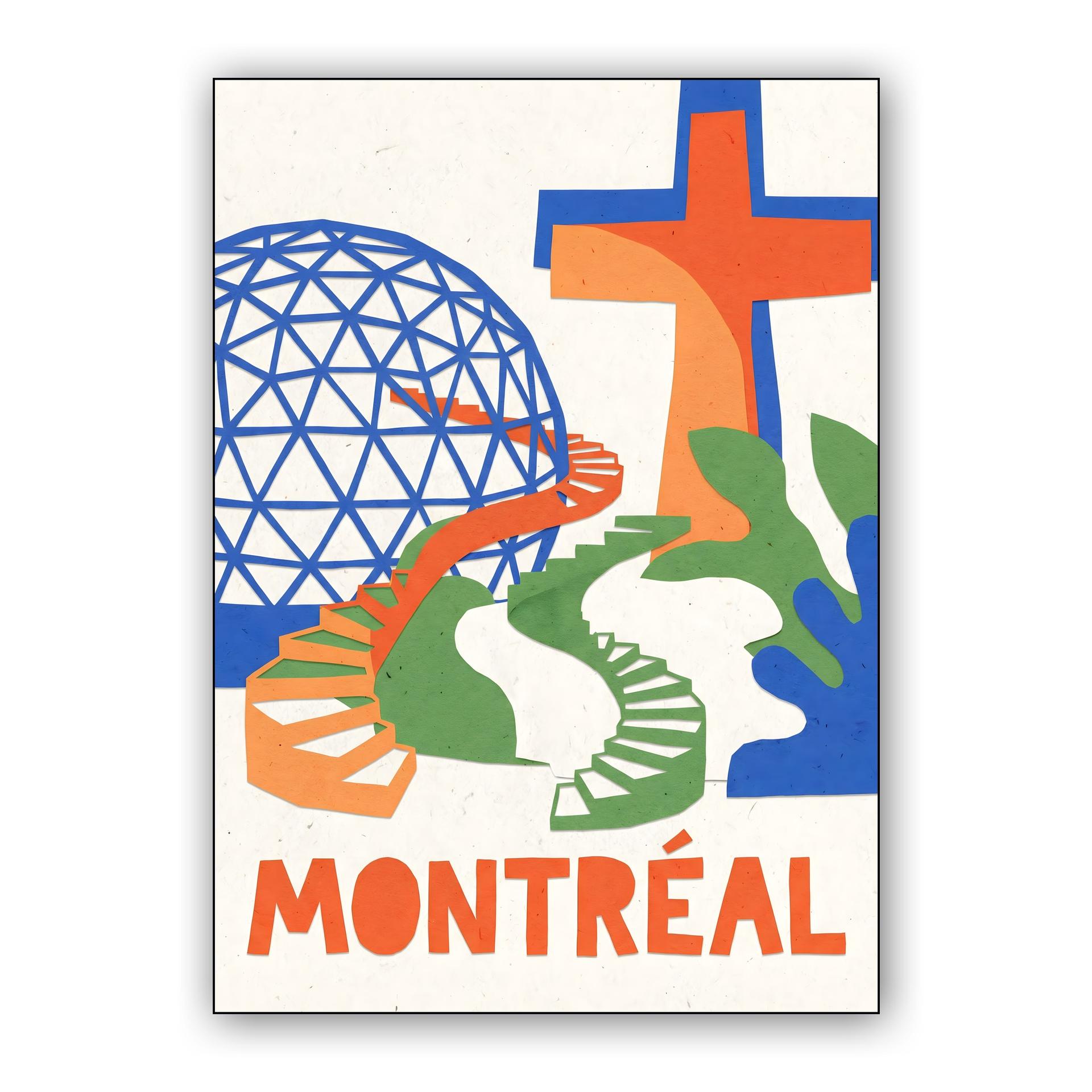 Montreal Cutout: Biosphere and Mount Royal Cross
