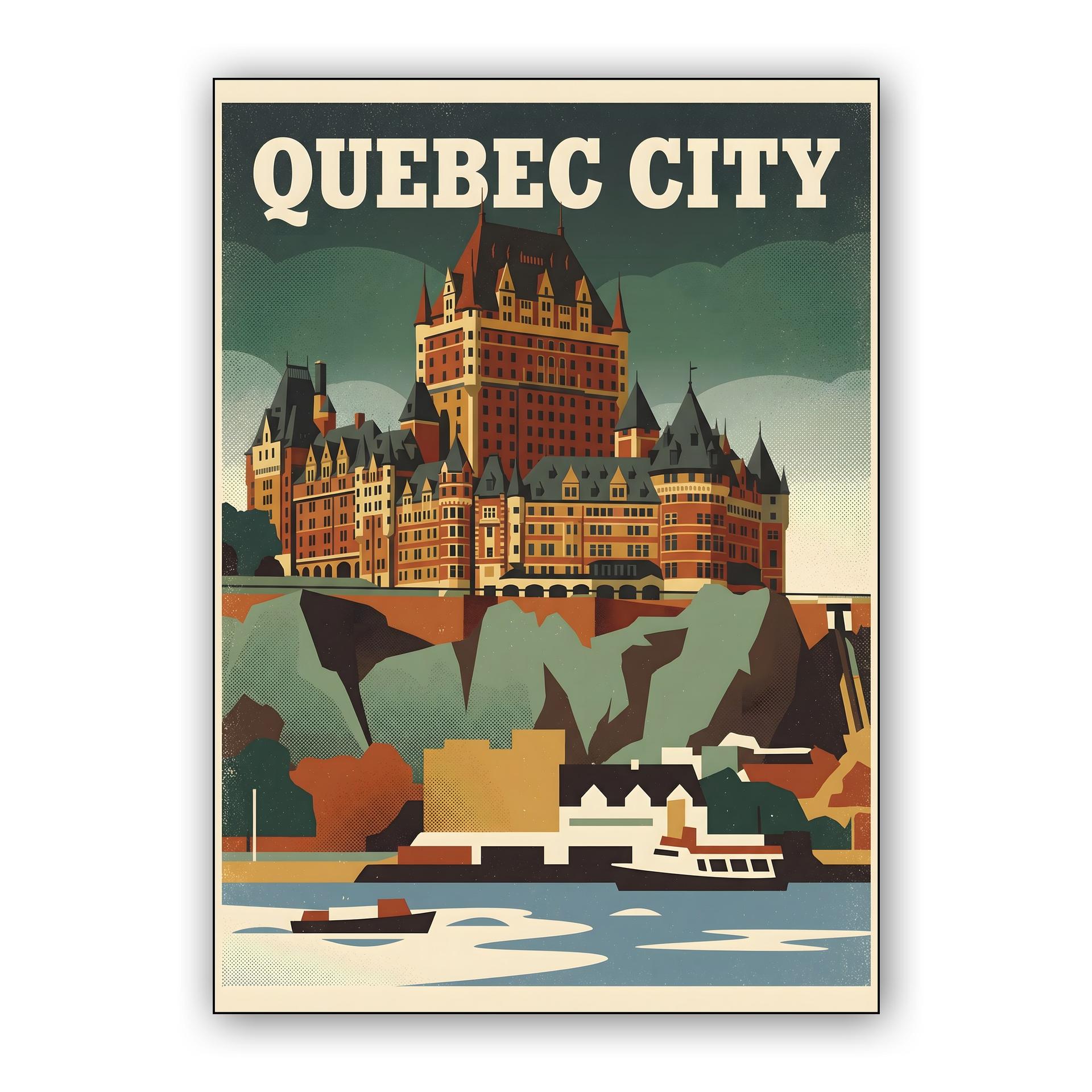Quebec City: Le Château Frontenac Vintage Travel Poster
