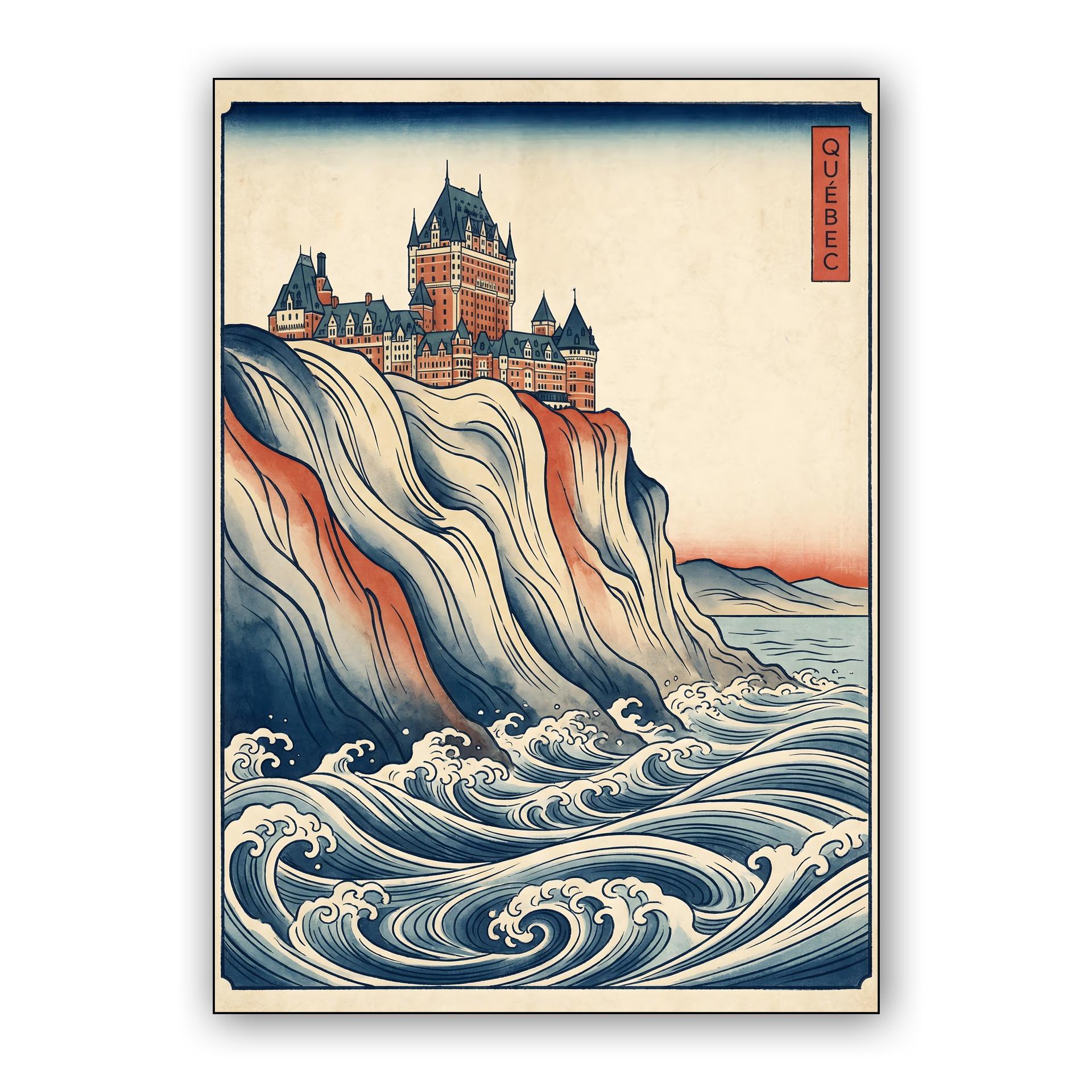 The Great Wave of Quebec: Château Frontenac Ukiyo-e