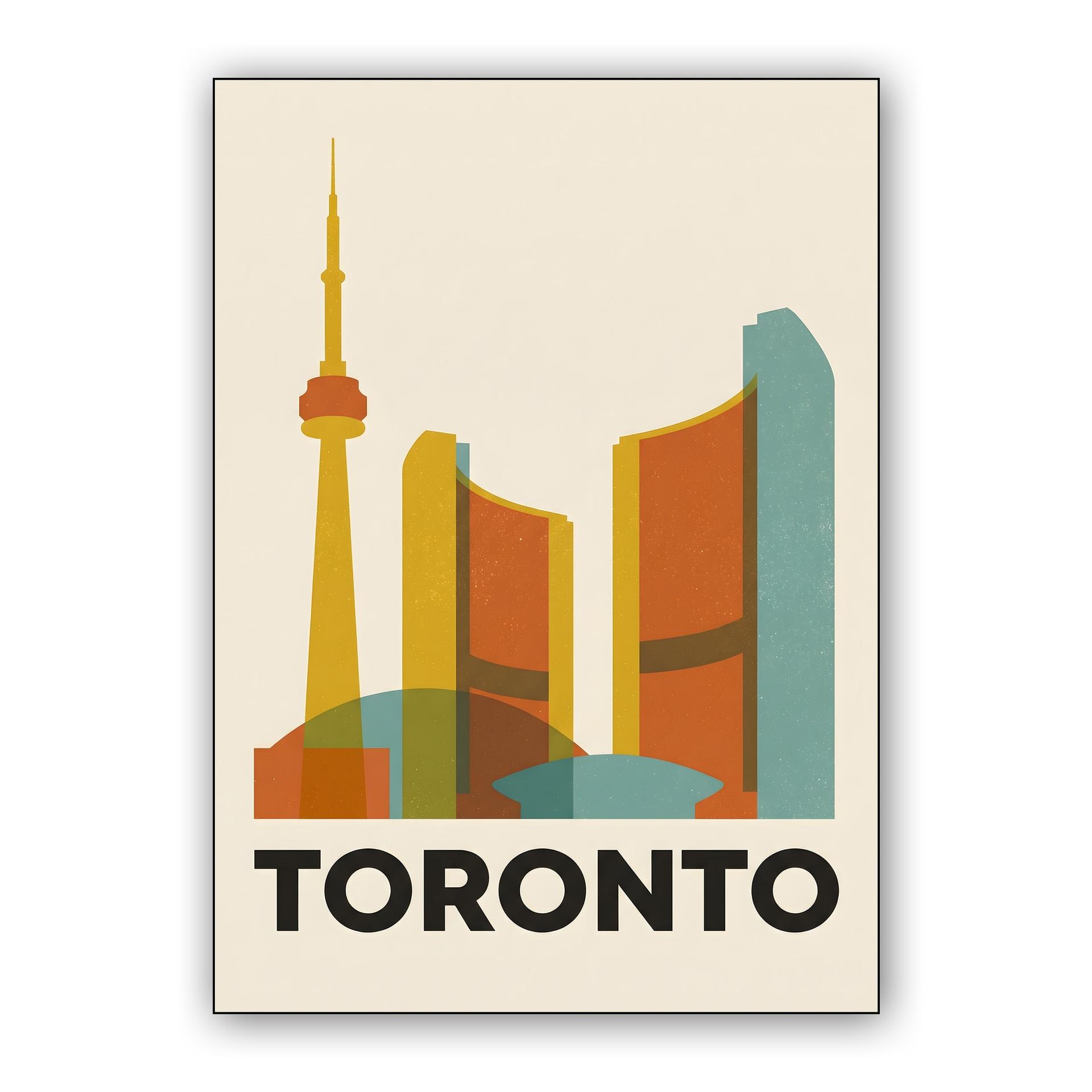 Minimalist Toronto Skyline Retro Poster
