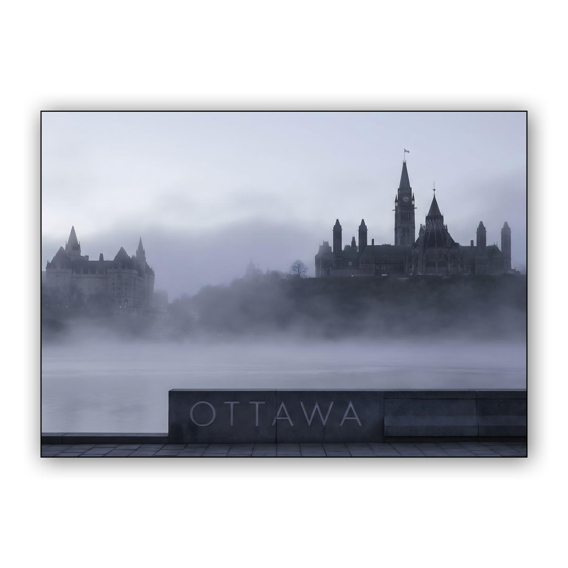 Misty Morning in the Capital: Ottawa Silhouette