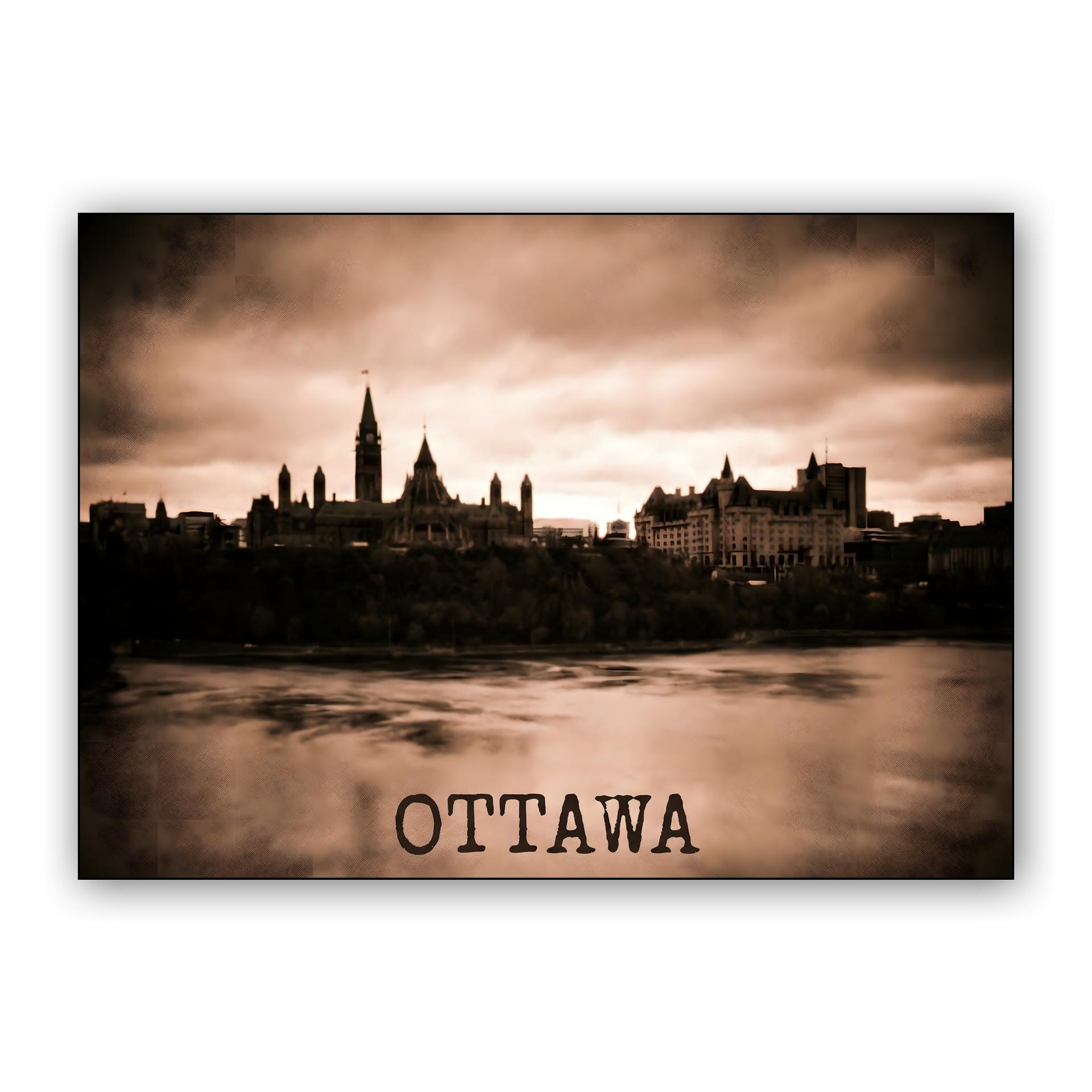 Sepia Skyline: Ottawa Miniature Perspective