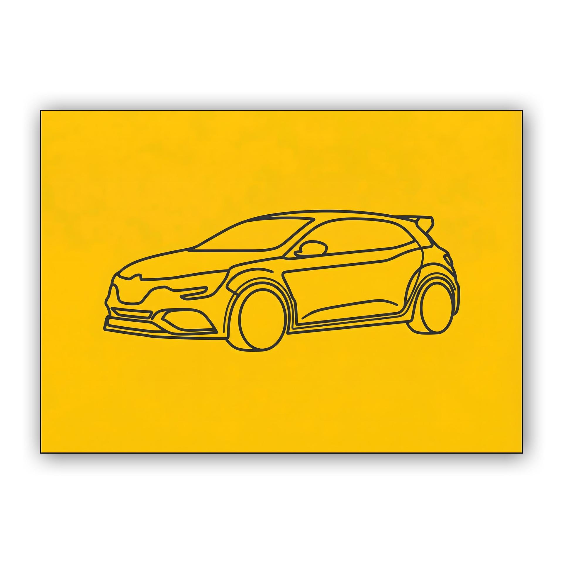 Renault Mégane R.S. Minimalist Line Art