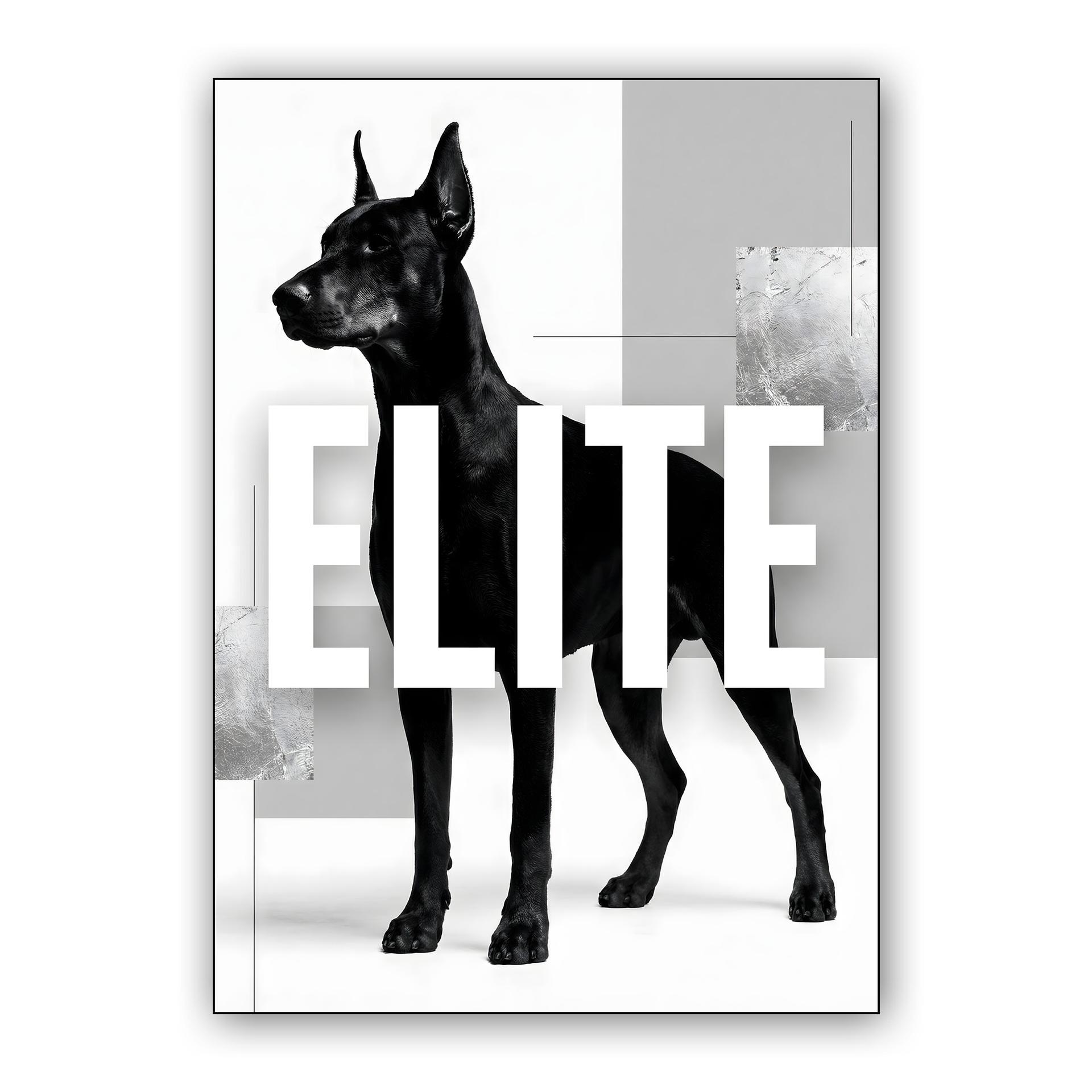 Elite Doberman: Minimalist Geometric Collage